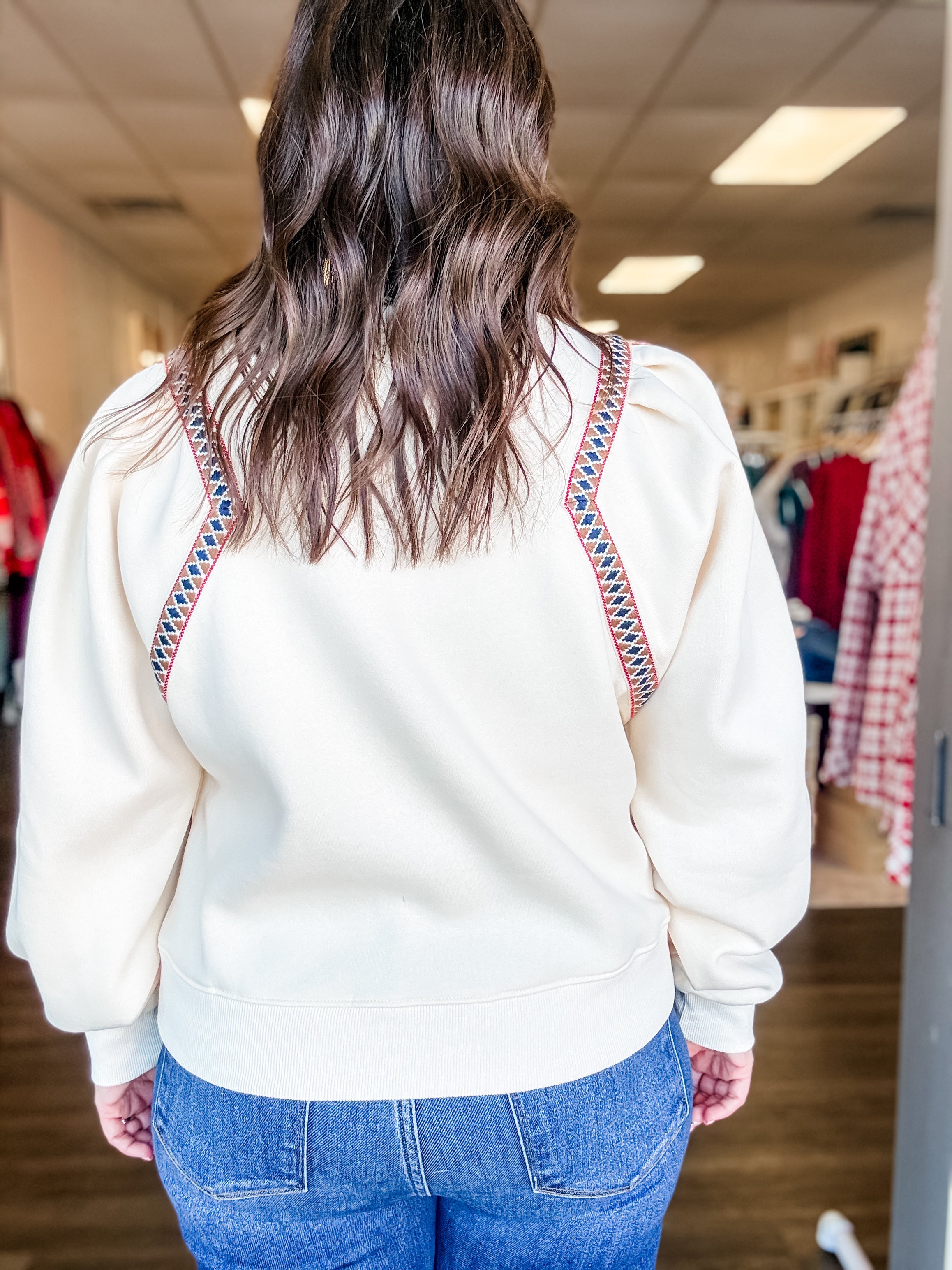 Simply Charming Embroidered Sweatshirt - Just a Small Town Girl