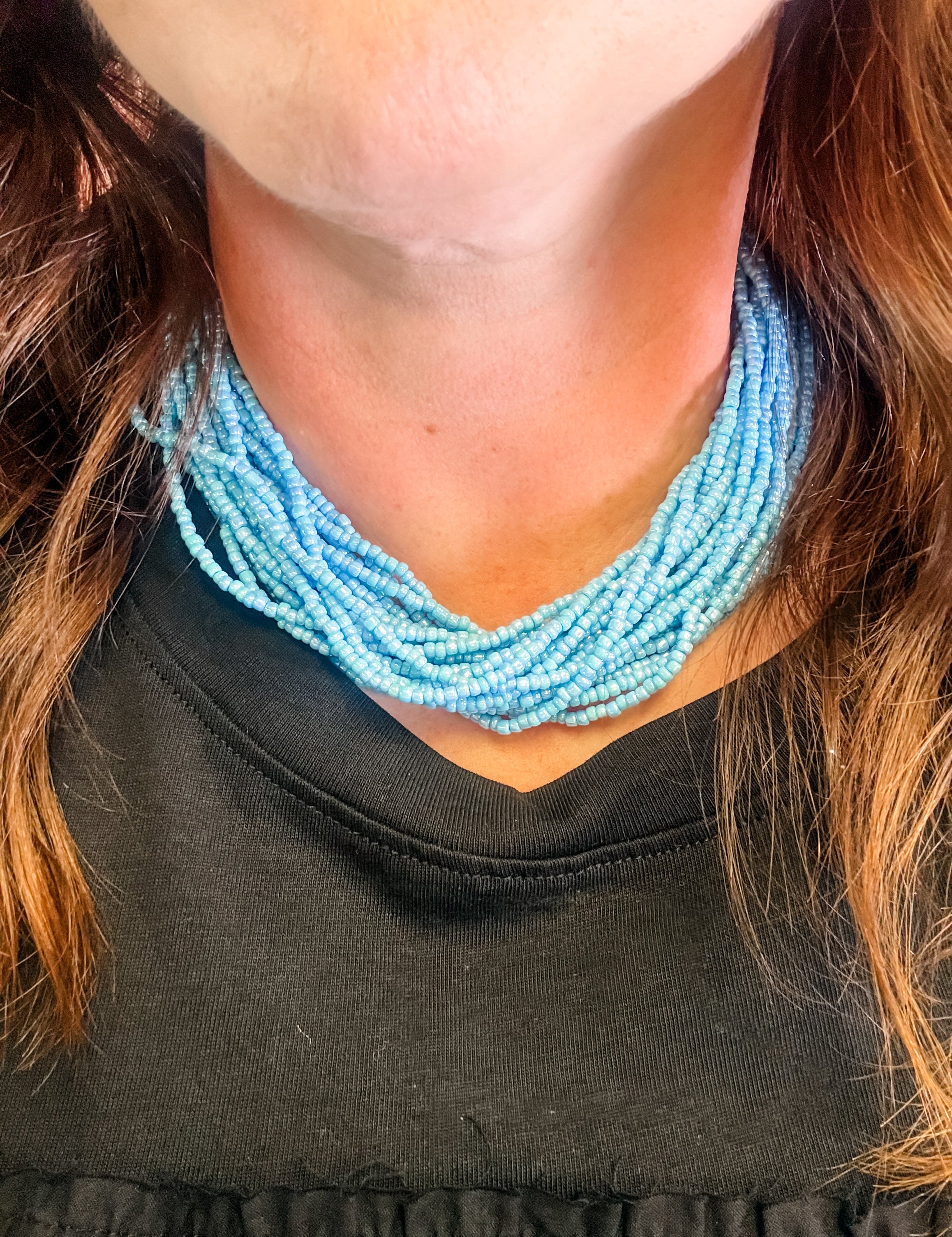 Sky Blue Bliss Statement Necklace - Just a Small Town Girl