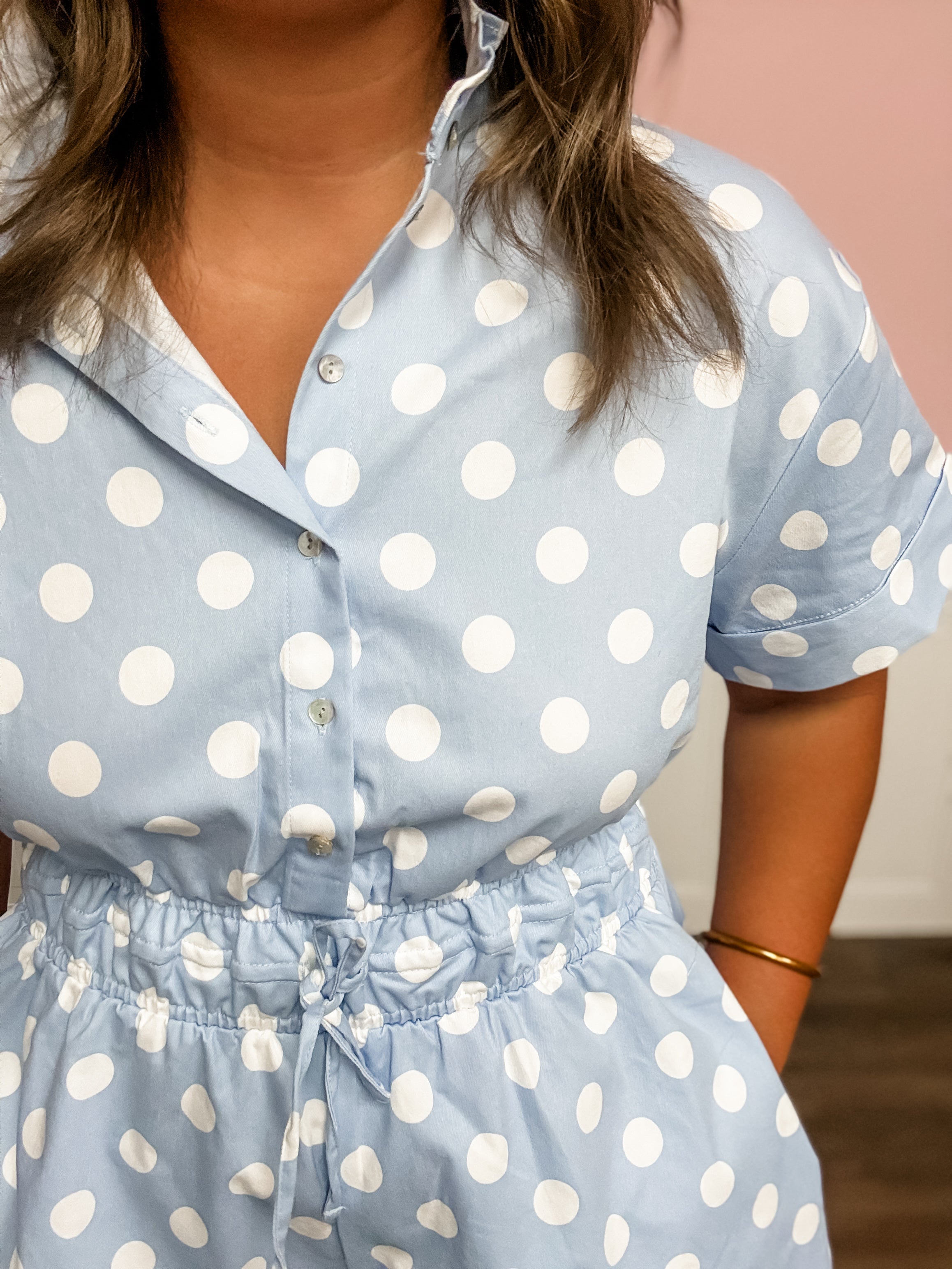 Sky Full of Charm Polka Dot Romper - Just a Small Town Girl