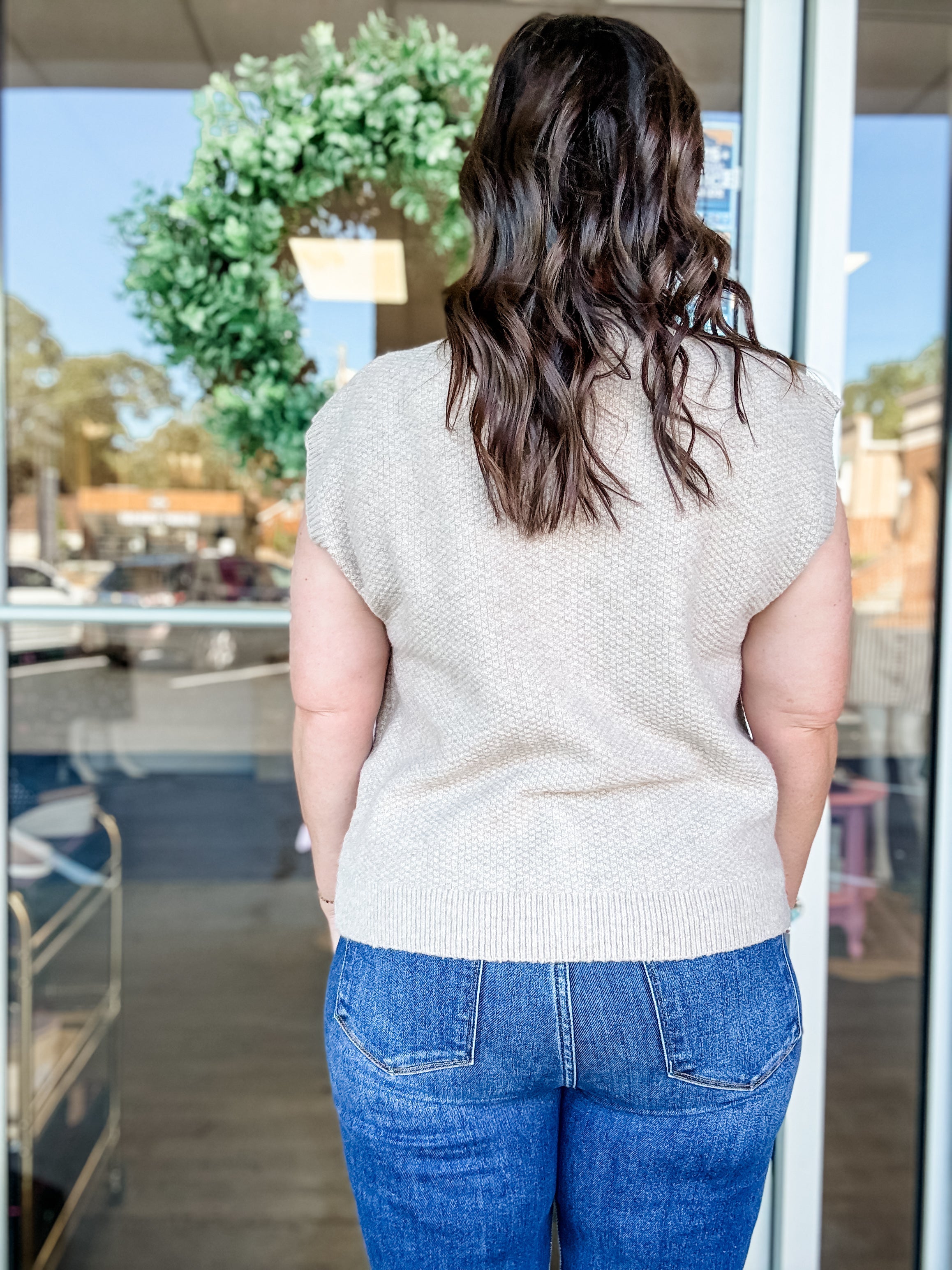 Sleeveless Button-Front Sweater Vest - Just a Small Town Girl