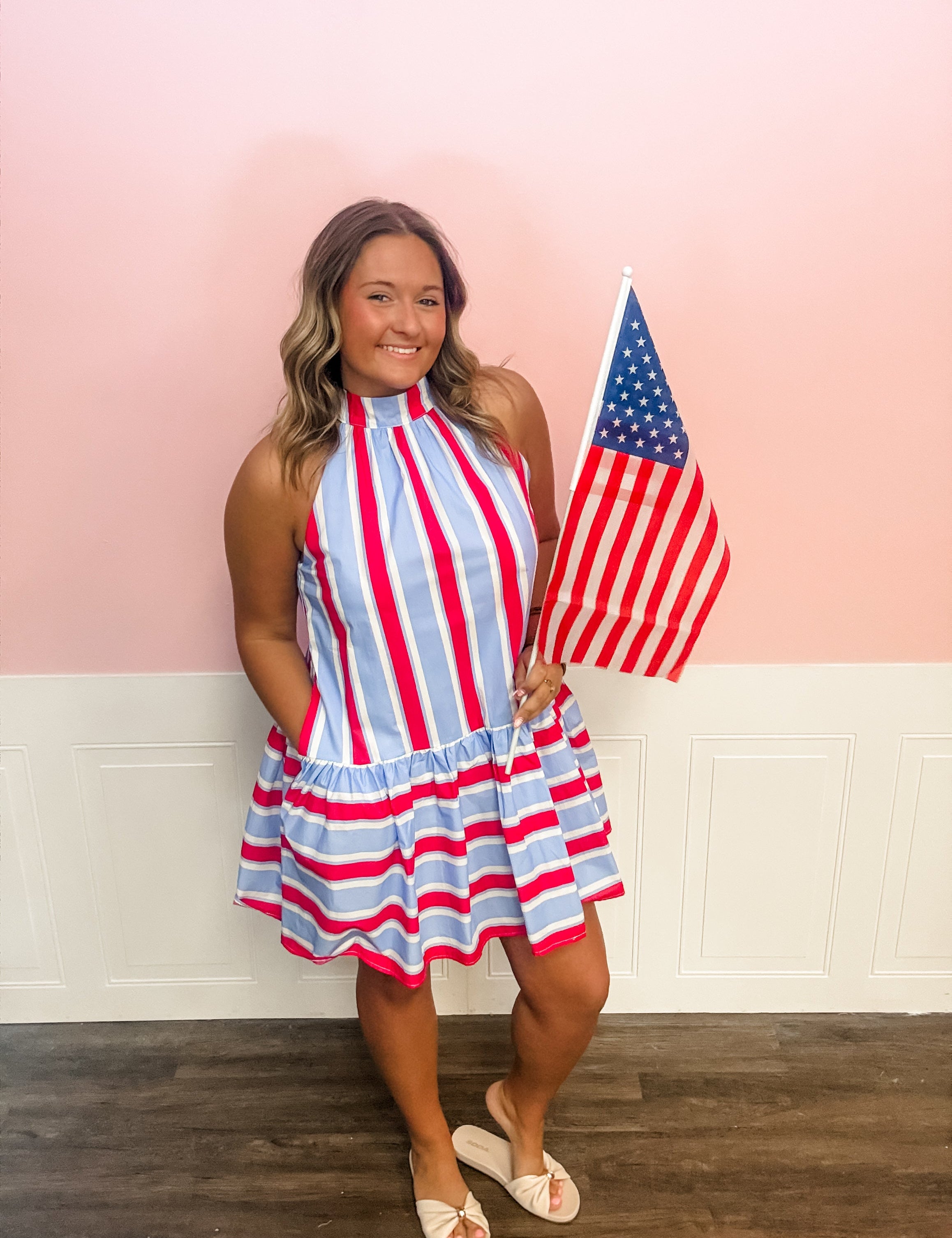 Stars & Stripes Sweet Bow Dress - Just a Small Town Girl
