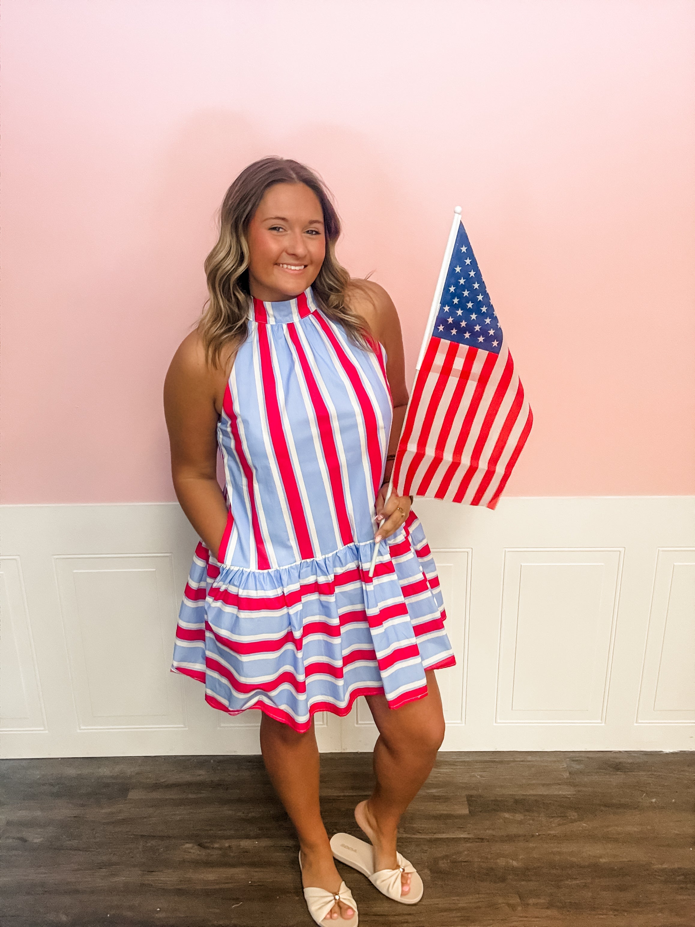 Stars & Stripes Sweet Bow Dress - Just a Small Town Girl