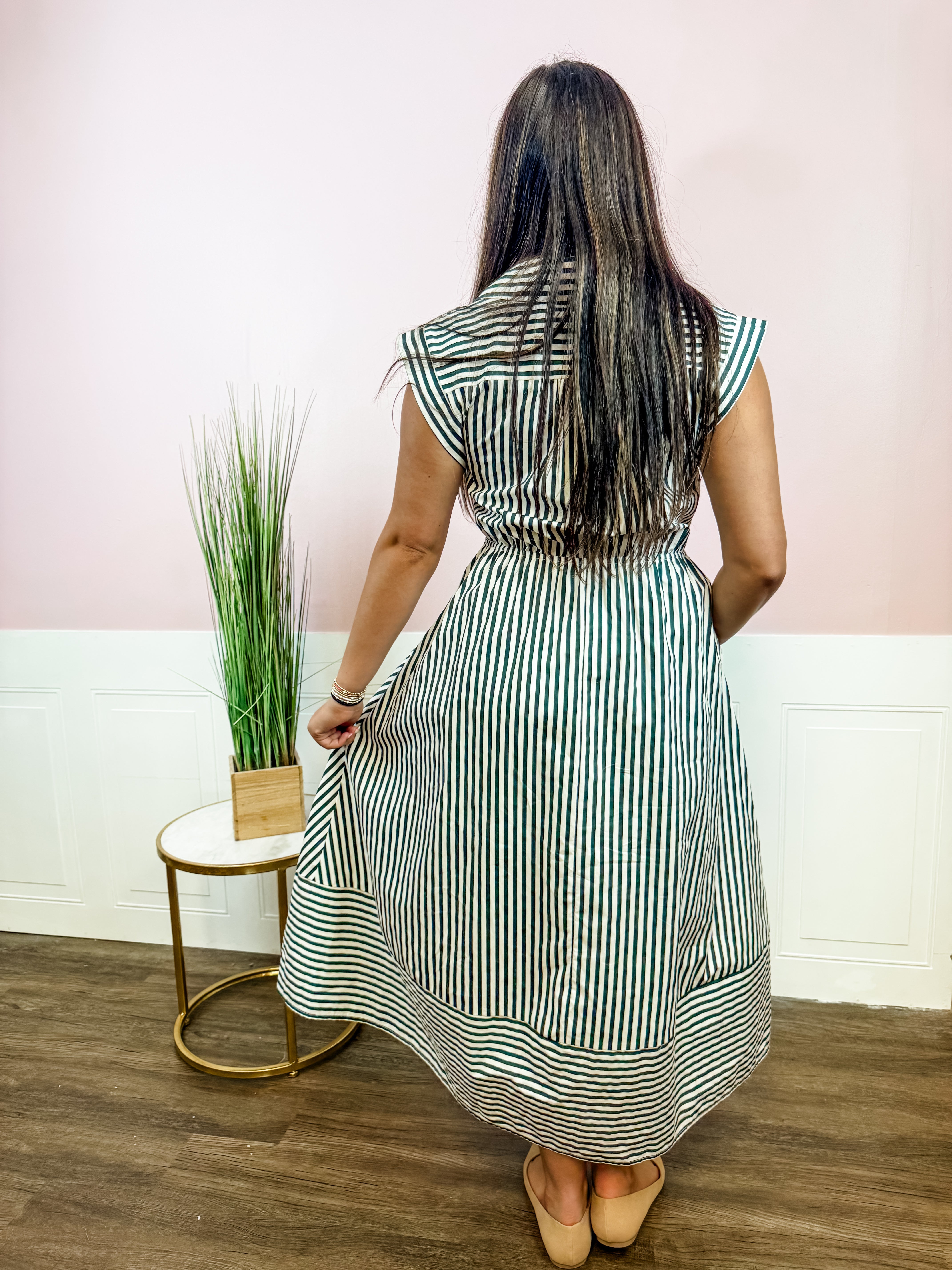 Striped Tie-Waist Shirt Dress - Just a Small Town Girl