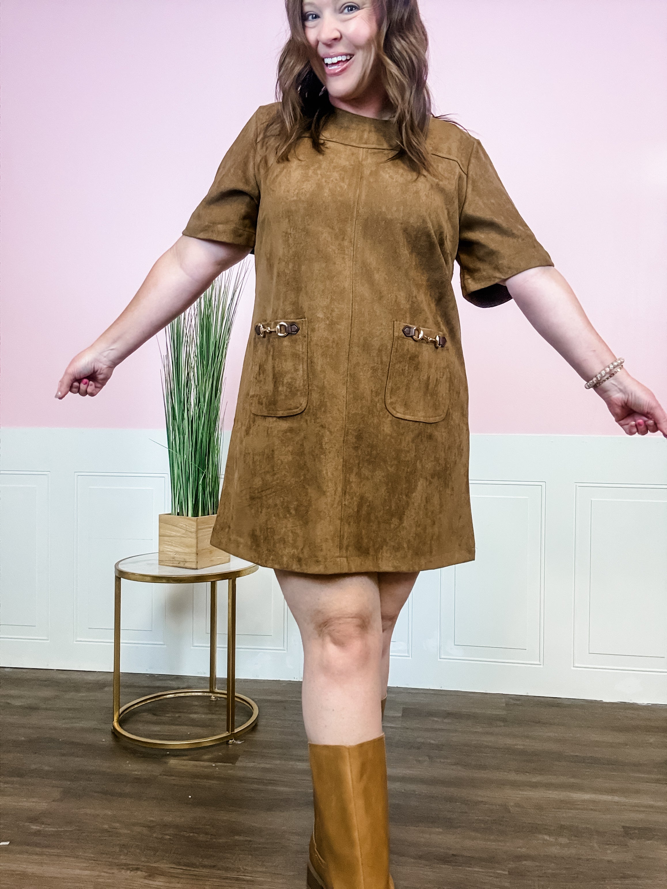 Suede Mini Dress - Just a Small Town Girl