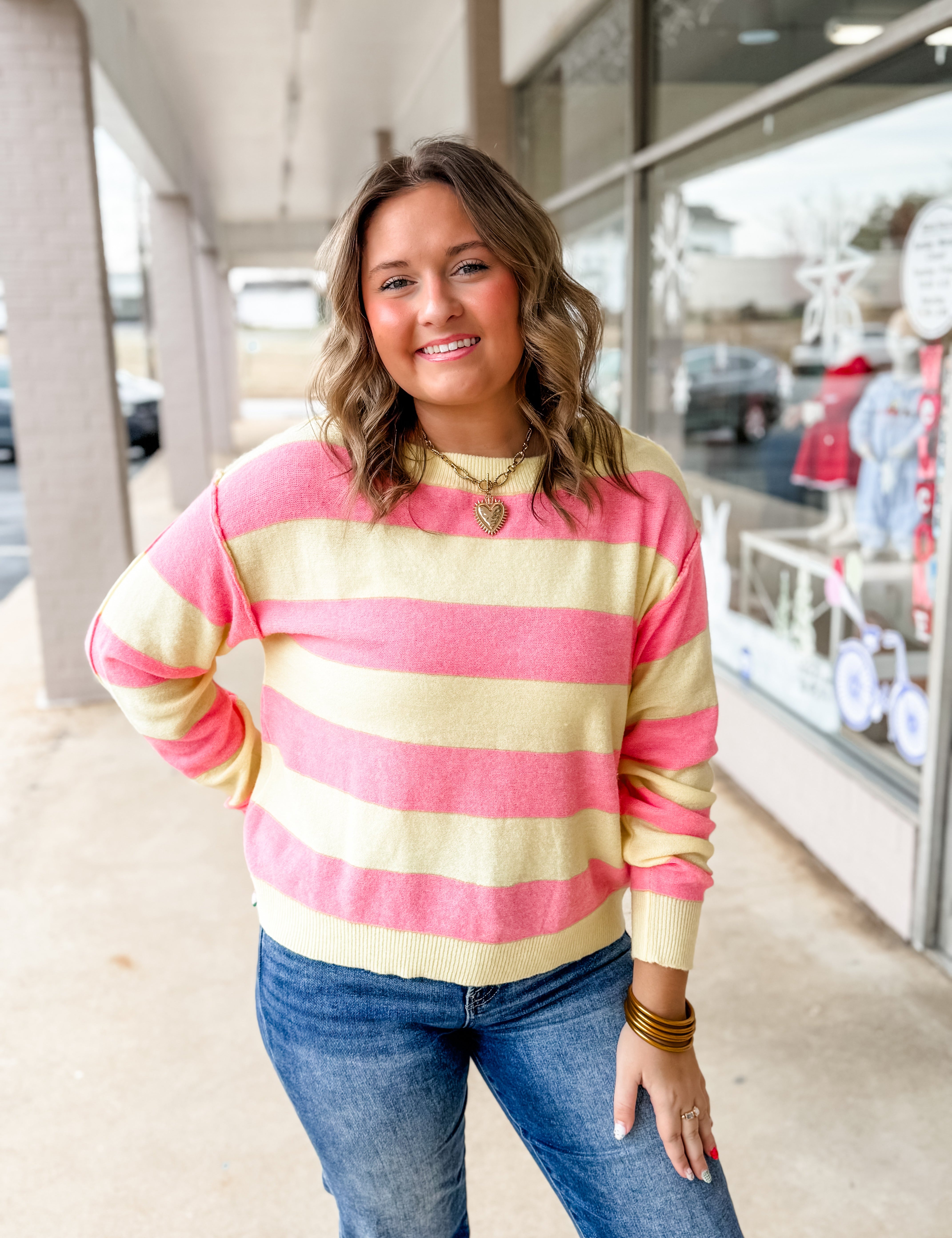 Sunbeam Stripe Sweater - Just a Small Town Girl