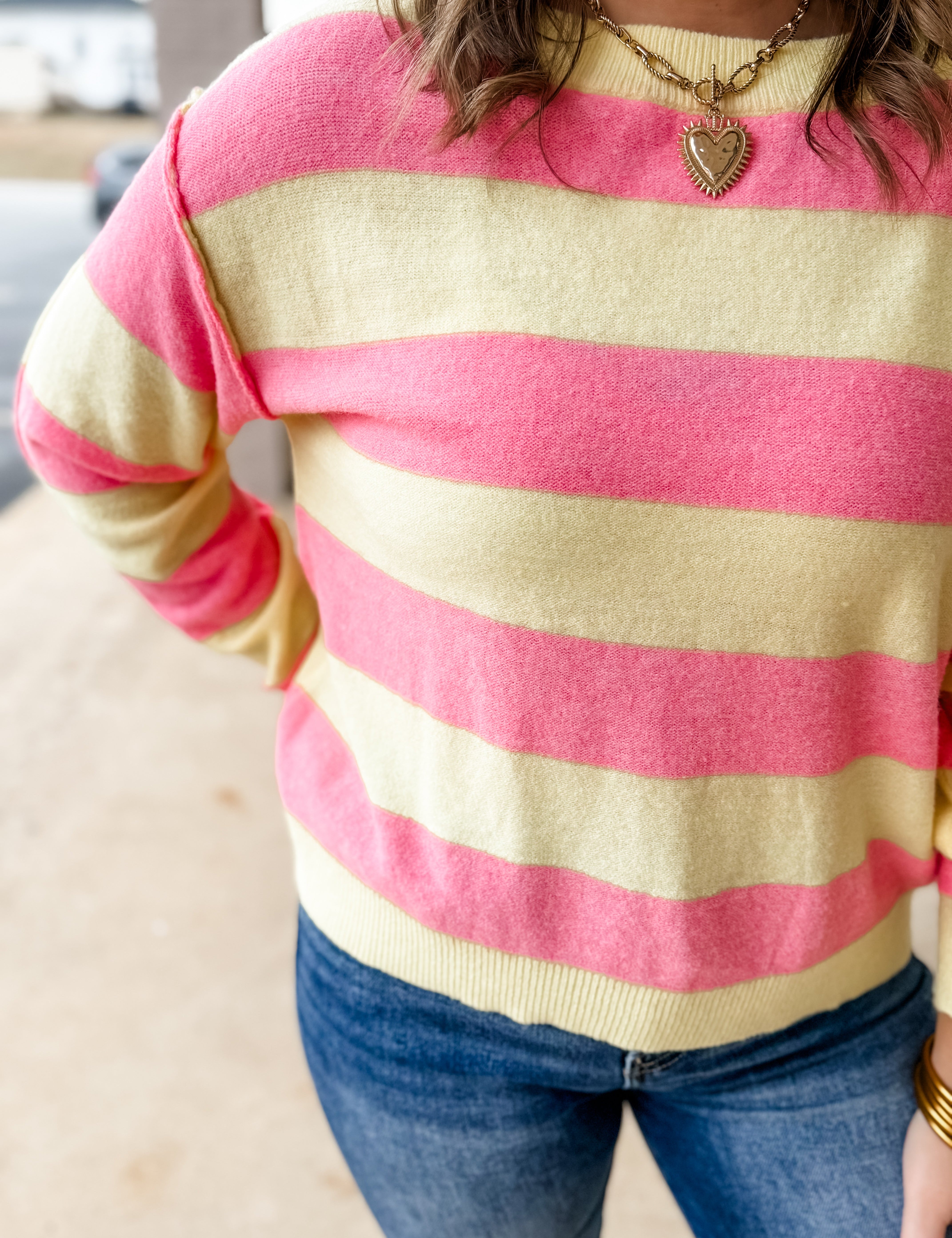 Sunbeam Stripe Sweater - Just a Small Town Girl