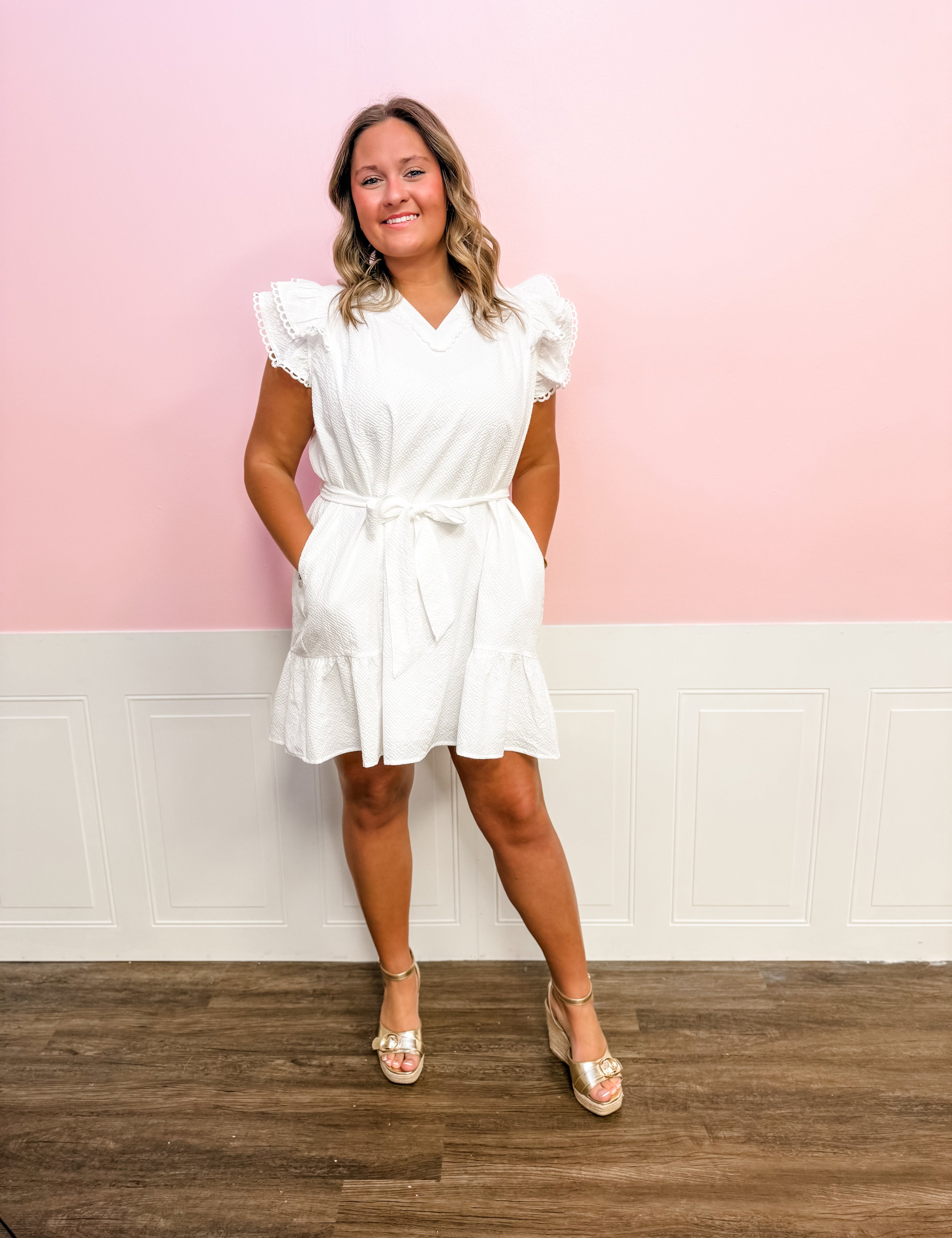 Sunday Grace Flutter Sleeve Dress - Just a Small Town Girl