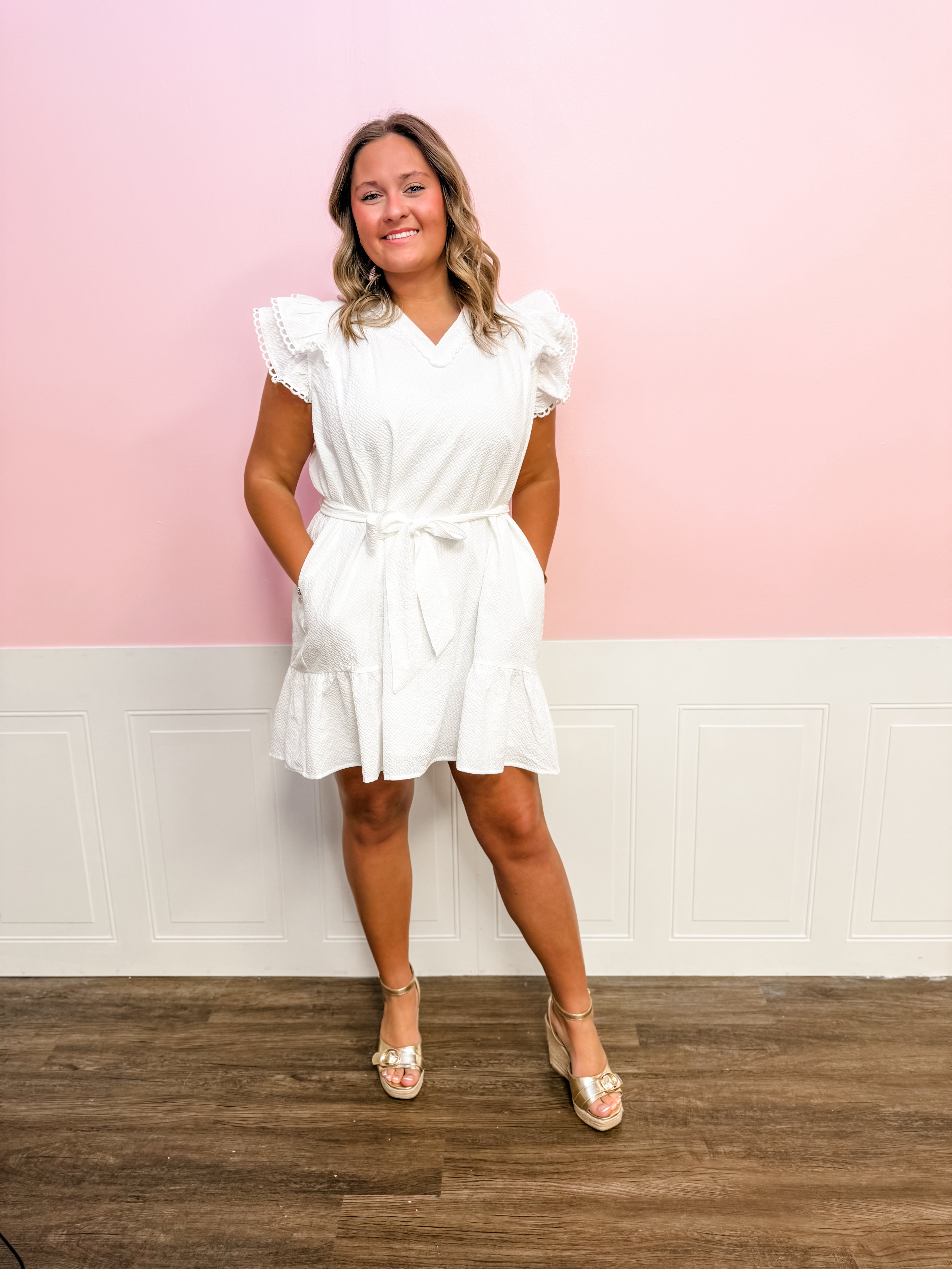 Sunday Grace Flutter Sleeve Dress - Just a Small Town Girl