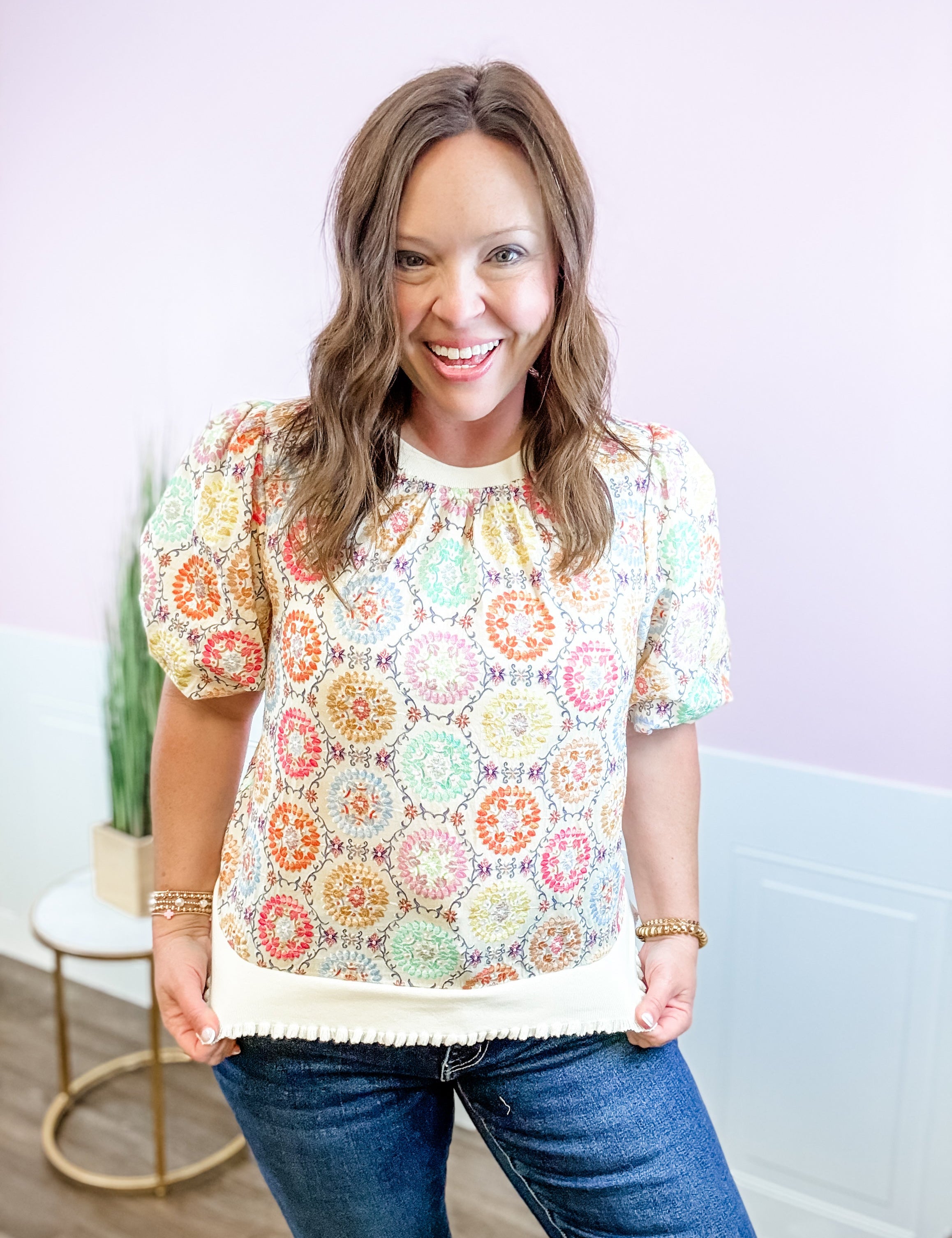 Sunlit Mosaic Top - Just a Small Town Girl