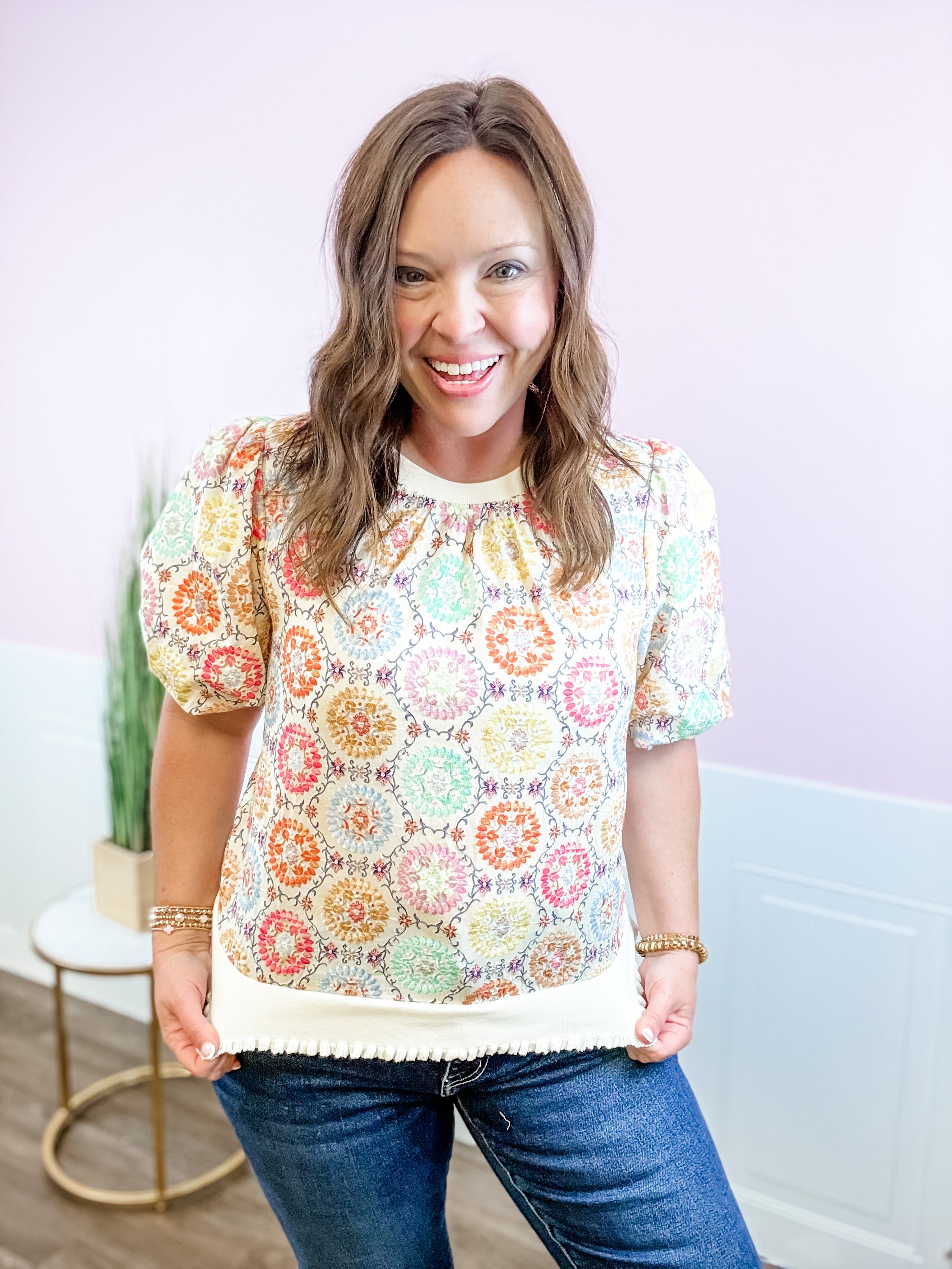Sunlit Mosaic Top - Just a Small Town Girl