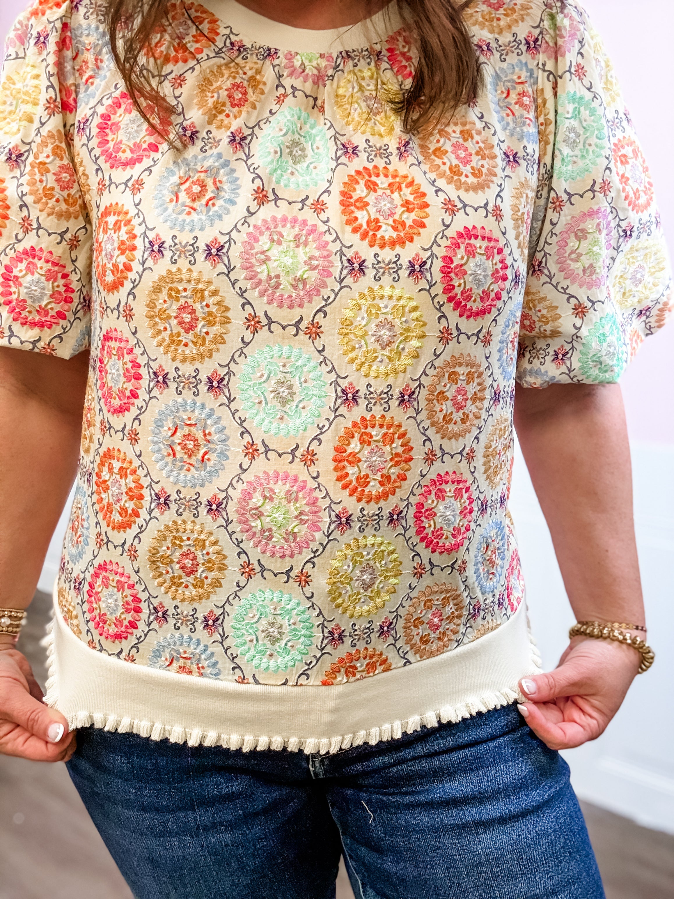 Sunlit Mosaic Top - Just a Small Town Girl