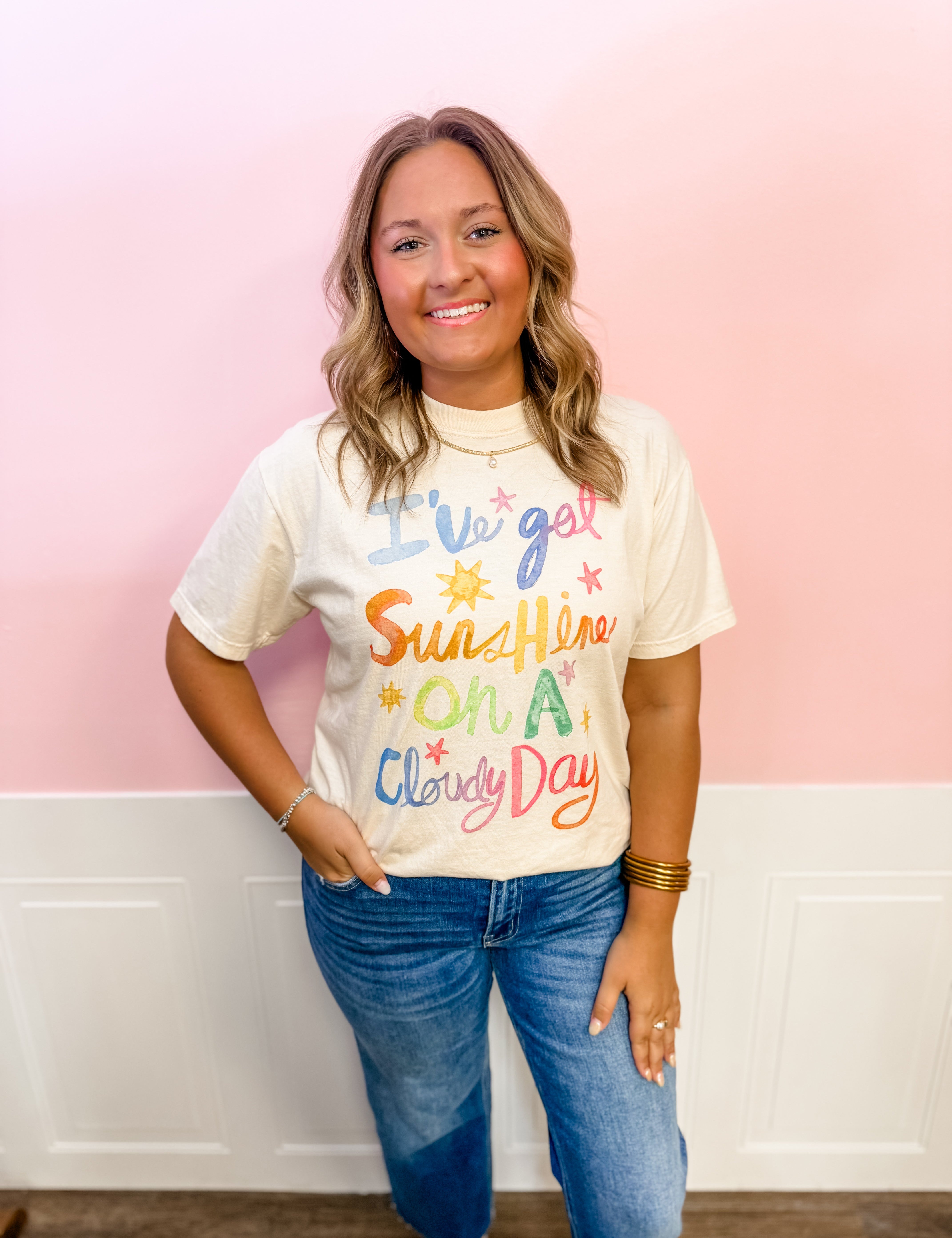 Sunshine on a Cloudy Day Tee - Just a Small Town Girl