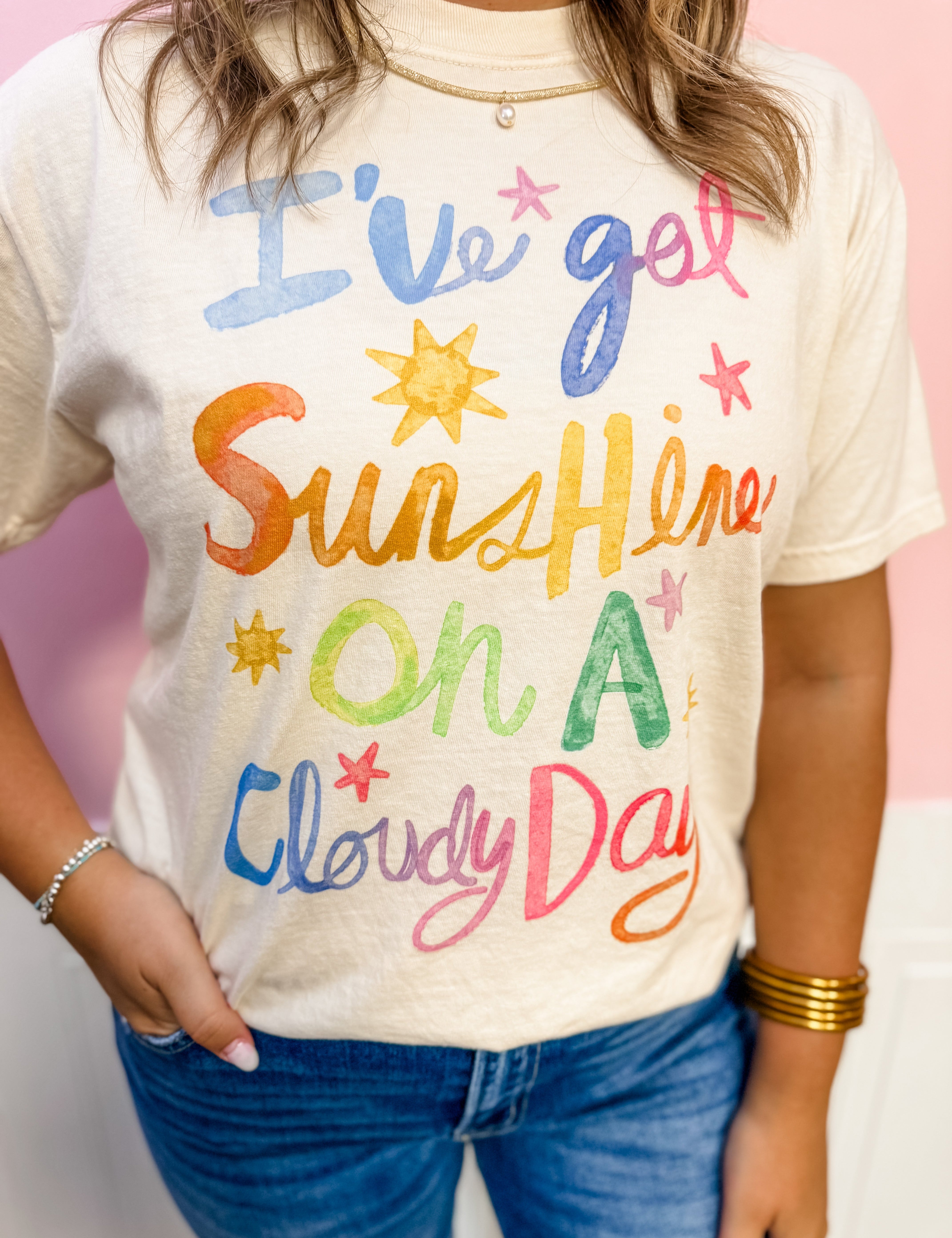 Sunshine on a Cloudy Day Tee - Just a Small Town Girl