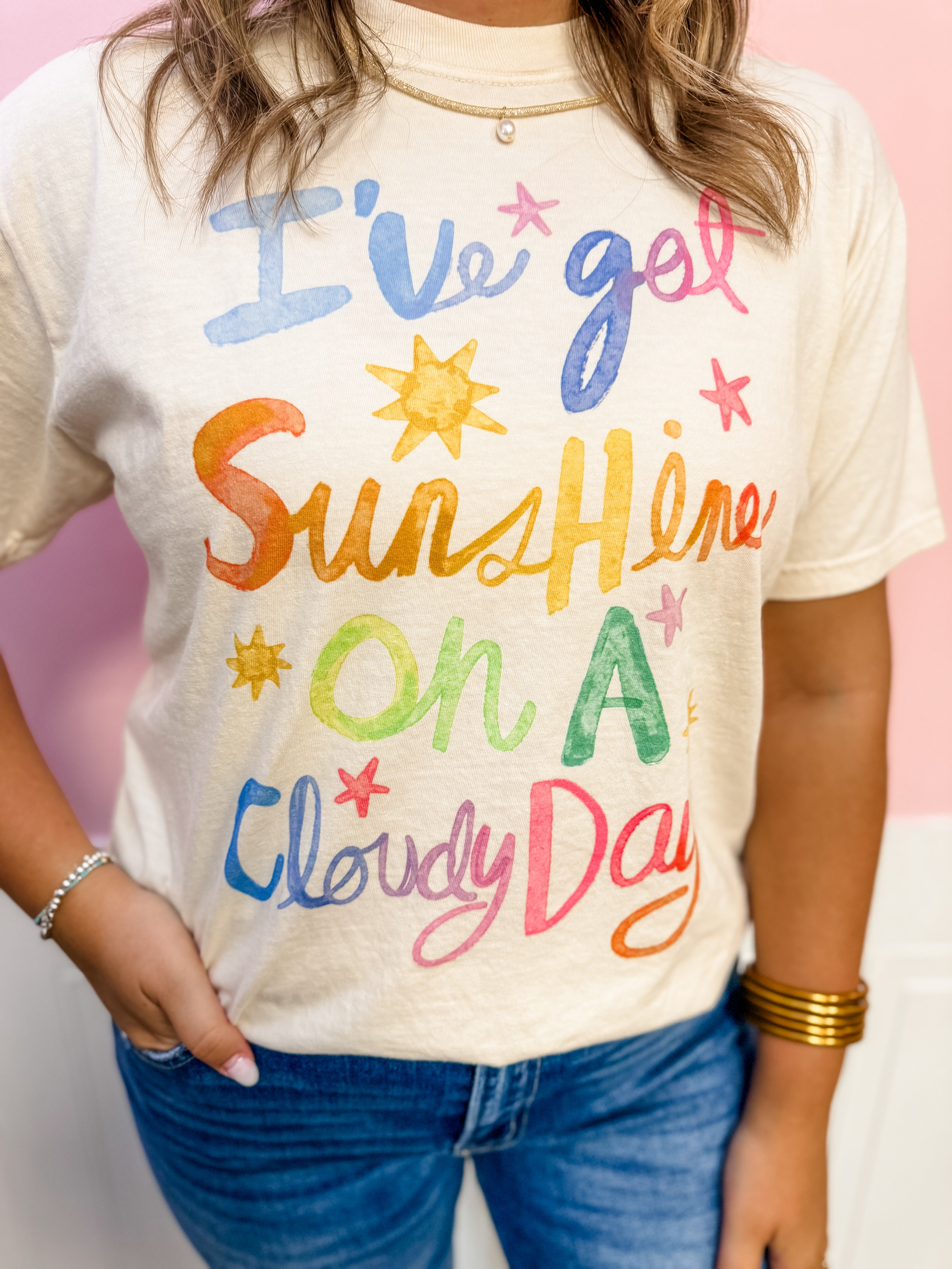 Sunshine on a Cloudy Day Tee - Just a Small Town Girl