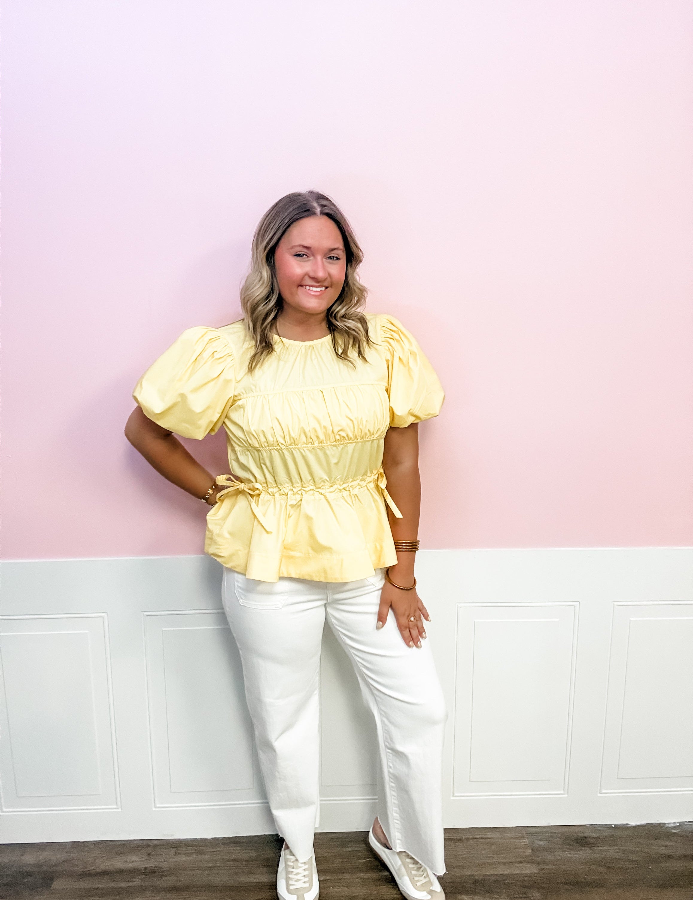 Sunshine Ruffle Sleeve Top - Just a Small Town Girl