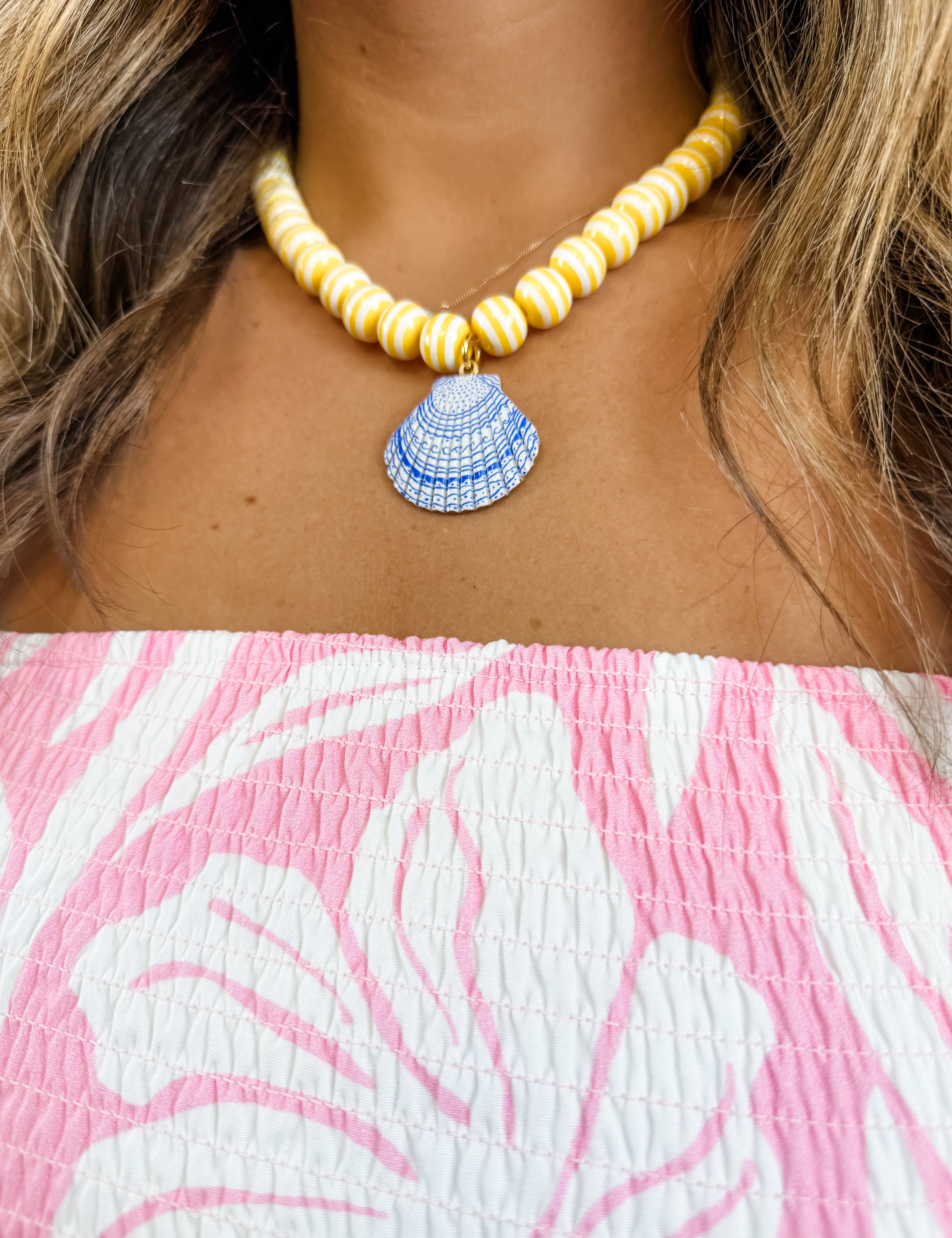 Sunshine Seashell Statement Necklace - Just a Small Town Girl