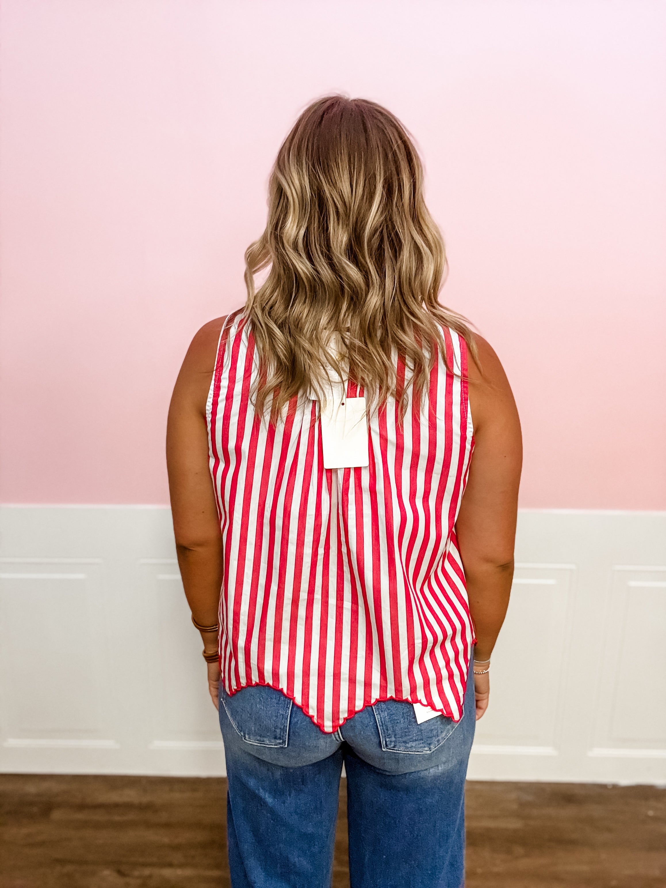 Sweet Americana Stripe Top - Just a Small Town Girl
