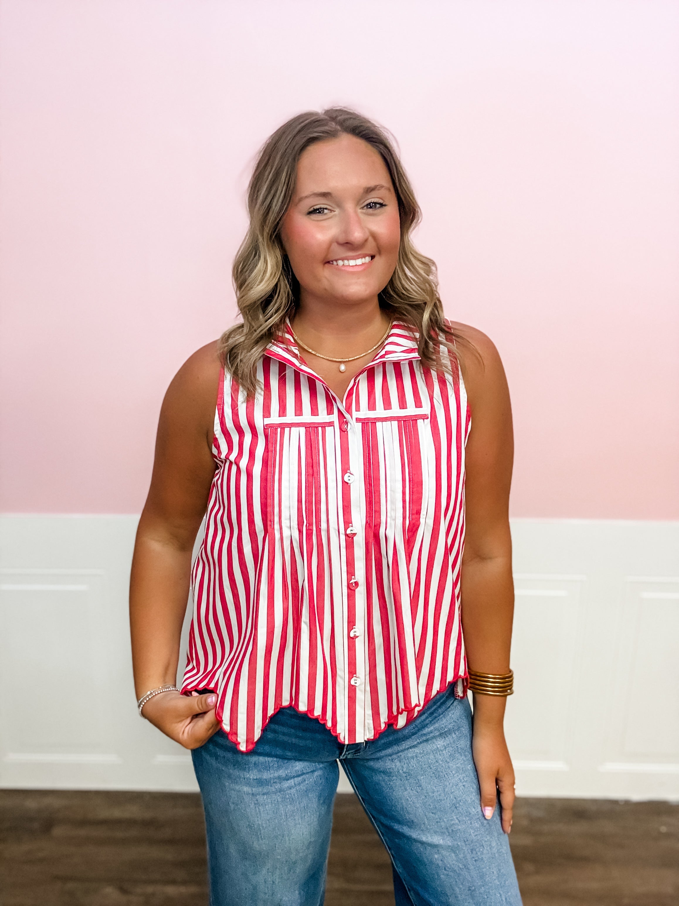 Sweet Americana Stripe Top - Just a Small Town Girl