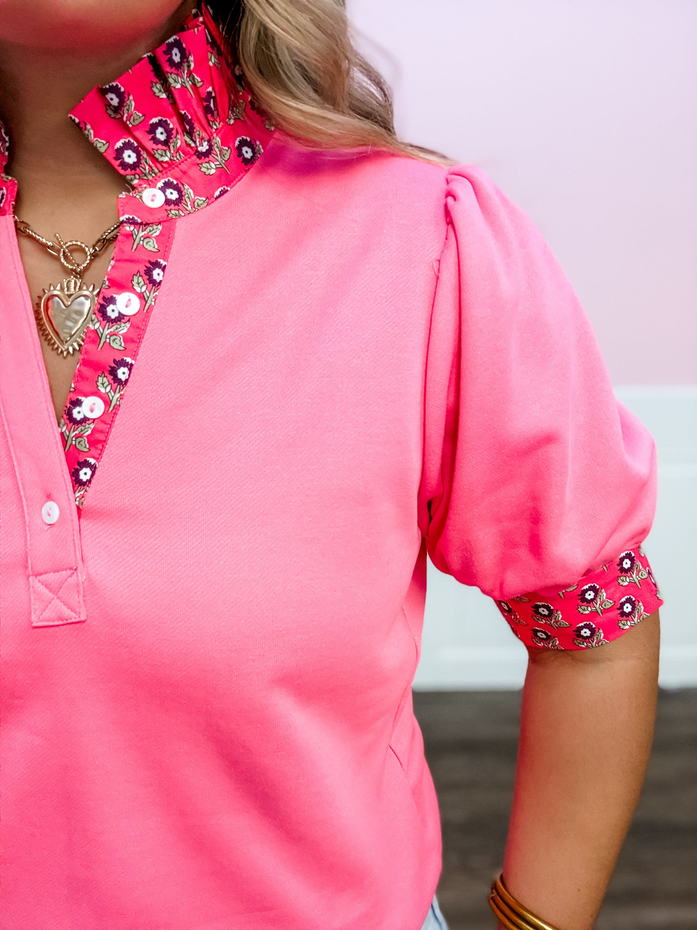 Sweet Blossom Contrast Top - Just a Small Town Girl