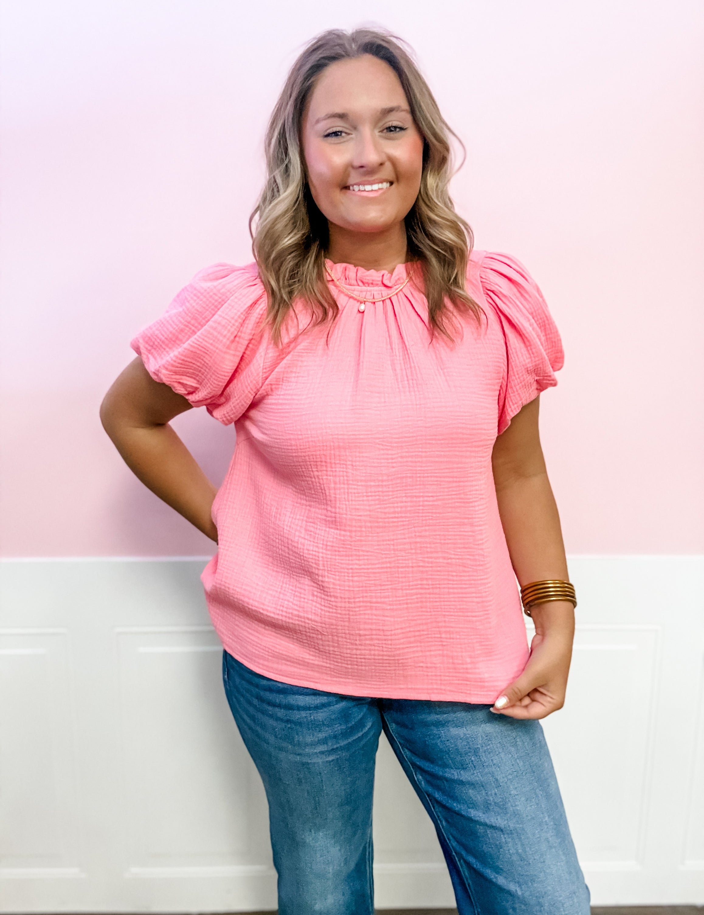 Sweet Like Spring Puff Sleeve Top - Just a Small Town Girl