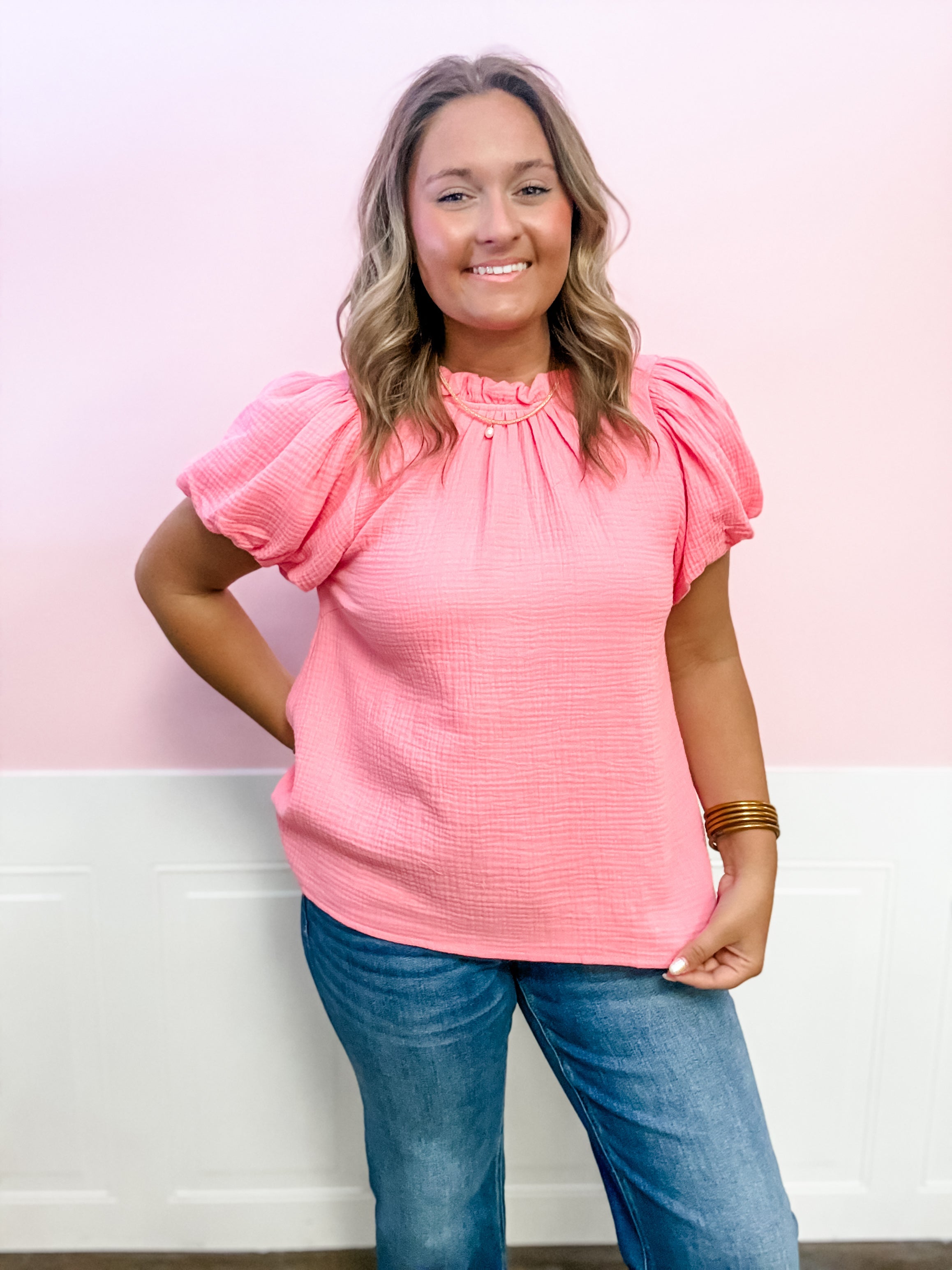 Sweet Like Spring Puff Sleeve Top - Just a Small Town Girl