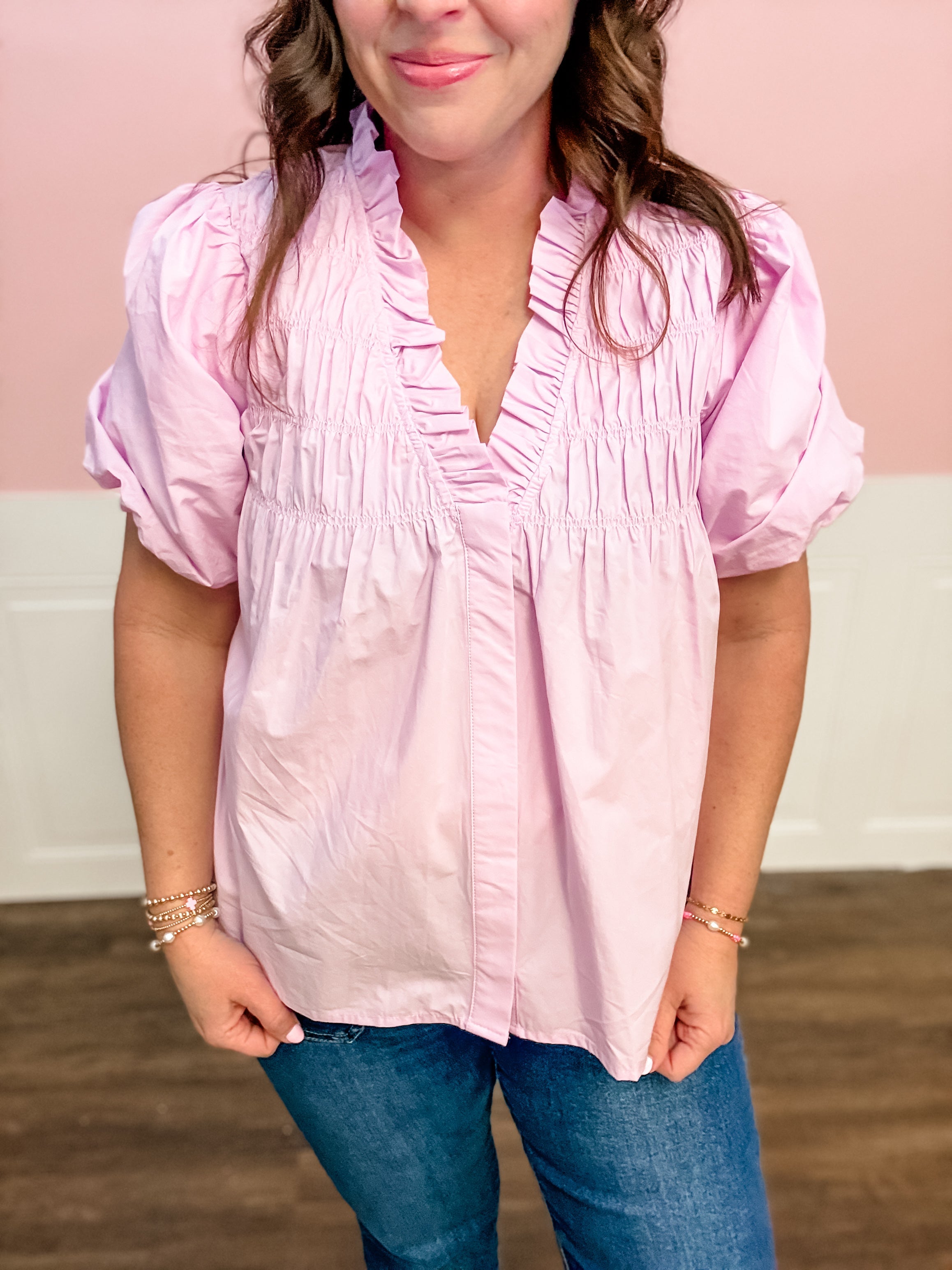 Sweet Magnolia Smocked Blouse - Just a Small Town Girl