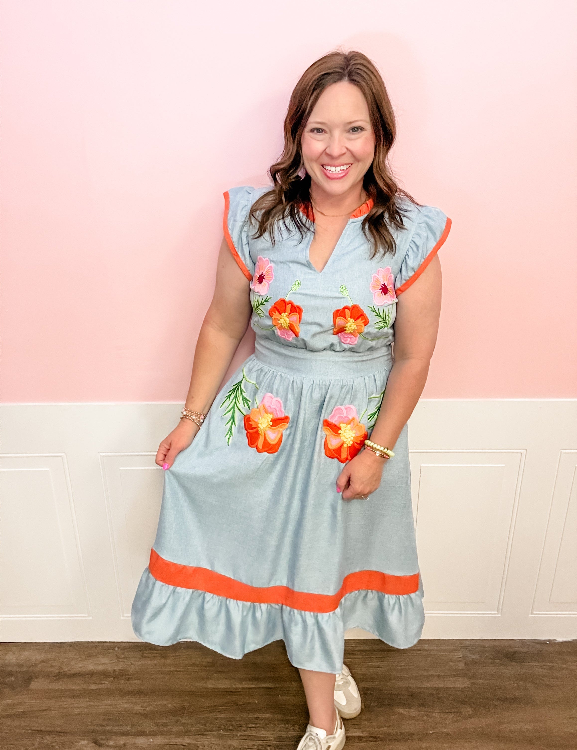 Sweet Meadow Embroidered Dress - Just a Small Town Girl
