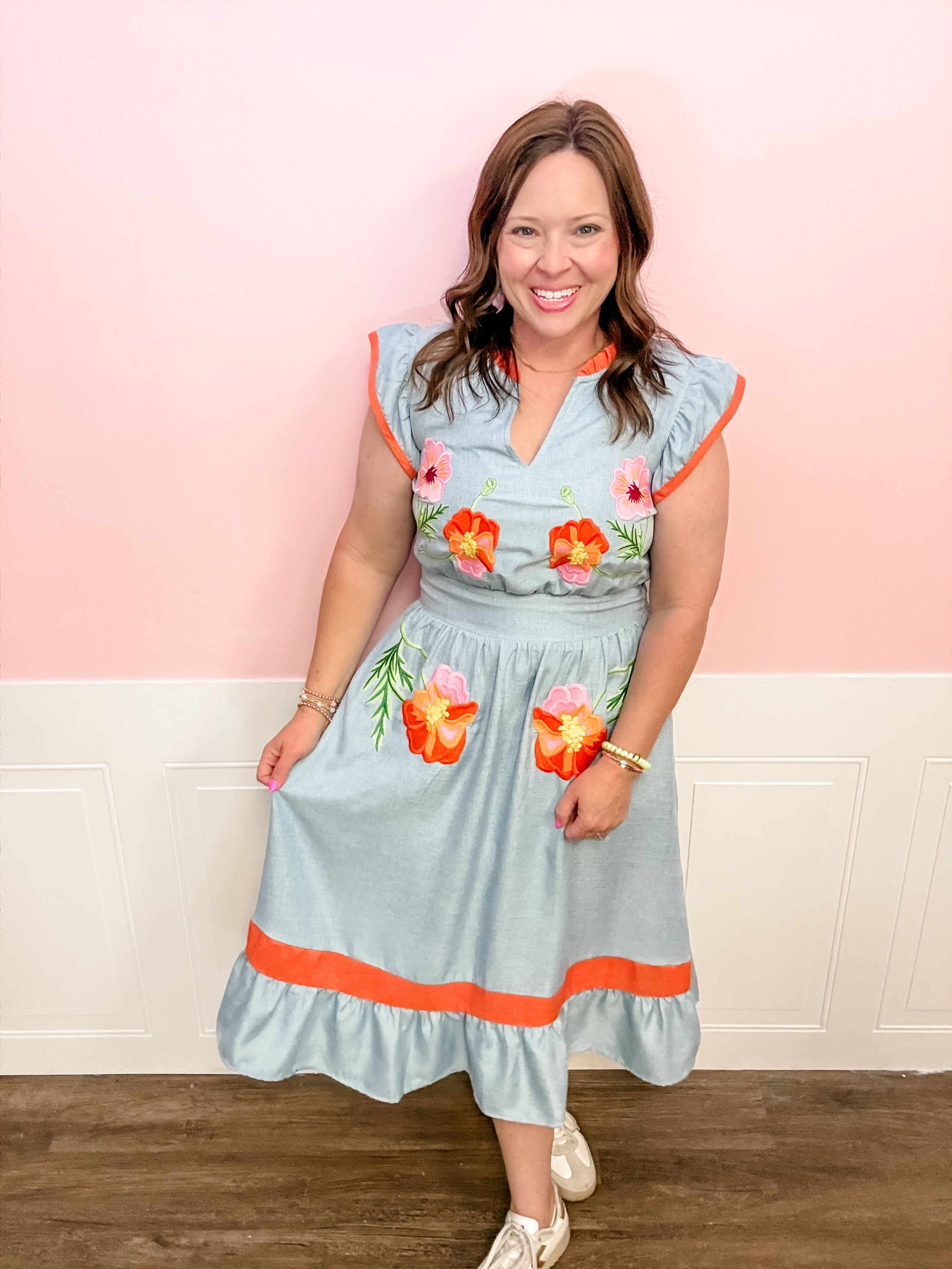 Sweet Meadow Embroidered Dress - Just a Small Town Girl