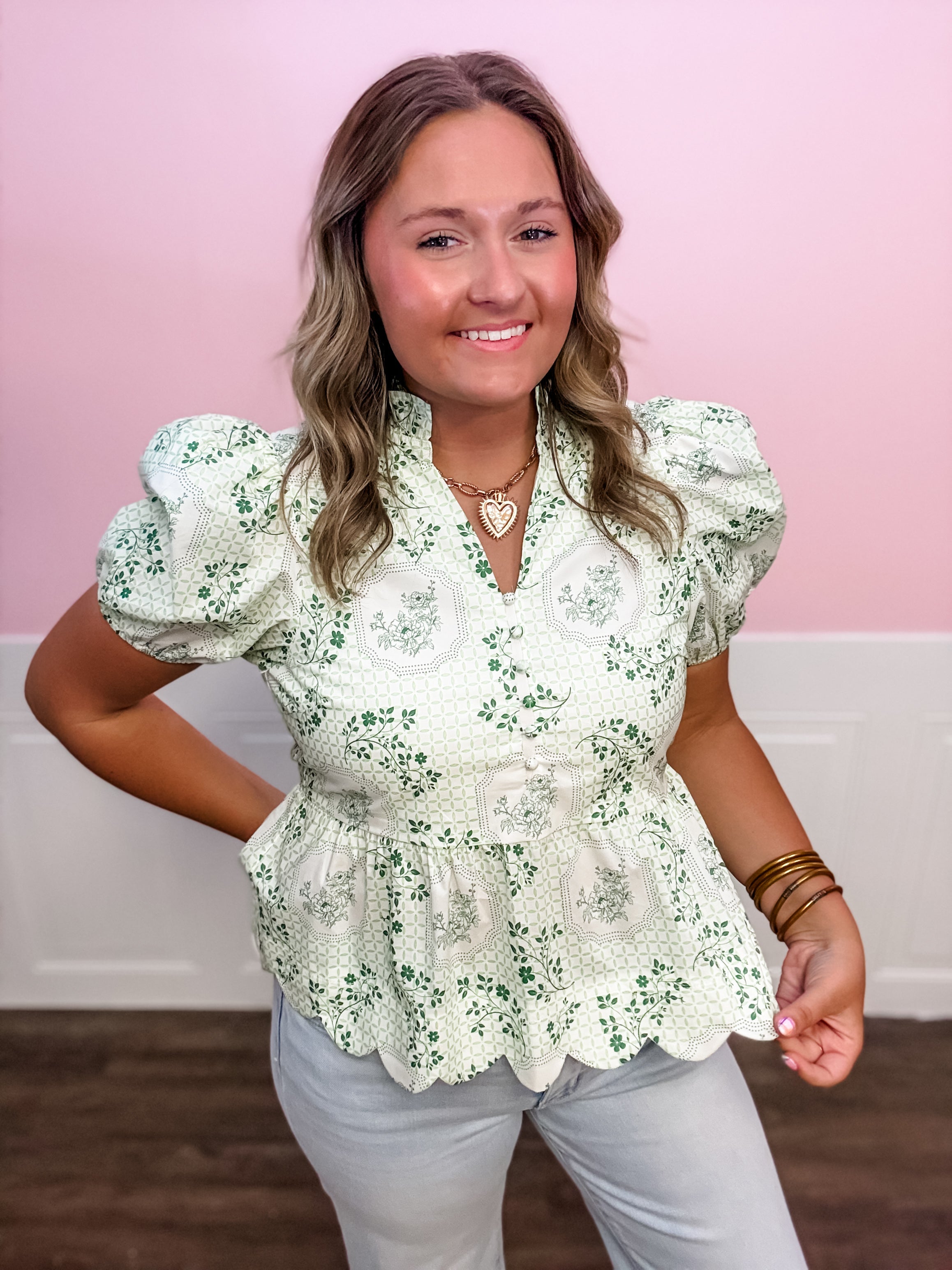 Sweet Meadow Ruffle Blouse - Just a Small Town Girl