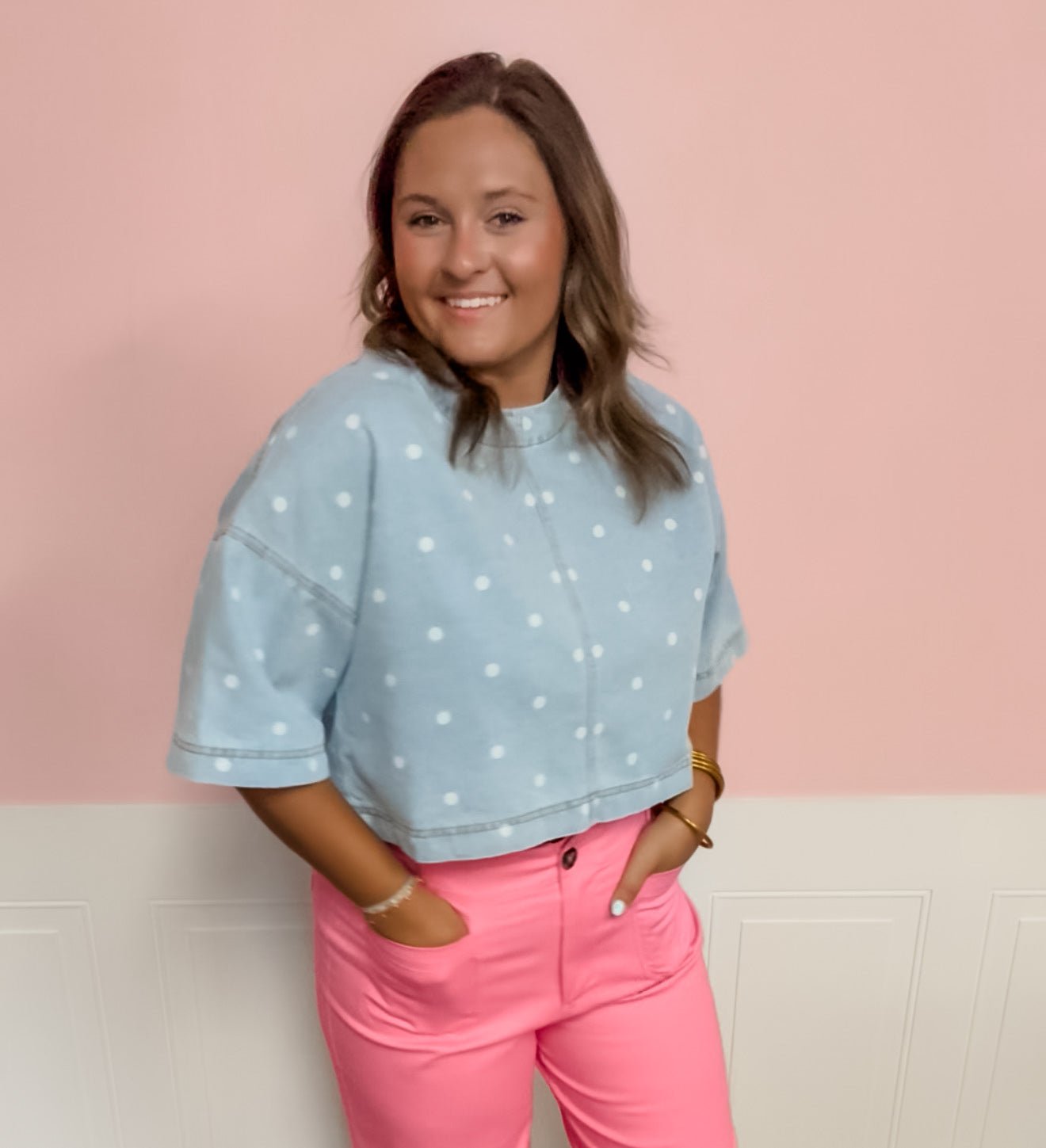 Sweet Spot Denim Top - Just a Small Town Girl