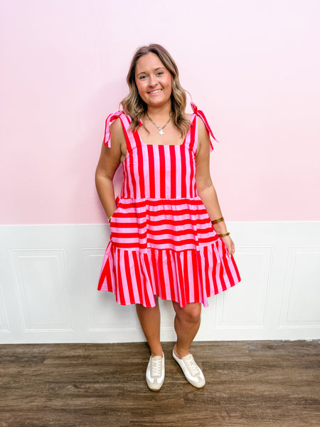 Sweet Stripe Statement Midi Dress - Just a Small Town Girl