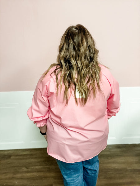 Sweetheart Stitch Embroidered Top: Plus Size - Just a Small Town Girl