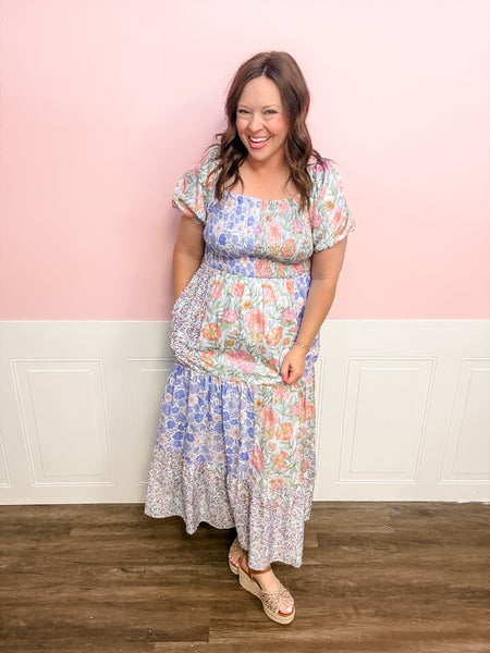 The Bluebell Patchwork Garden Midi Dress medium