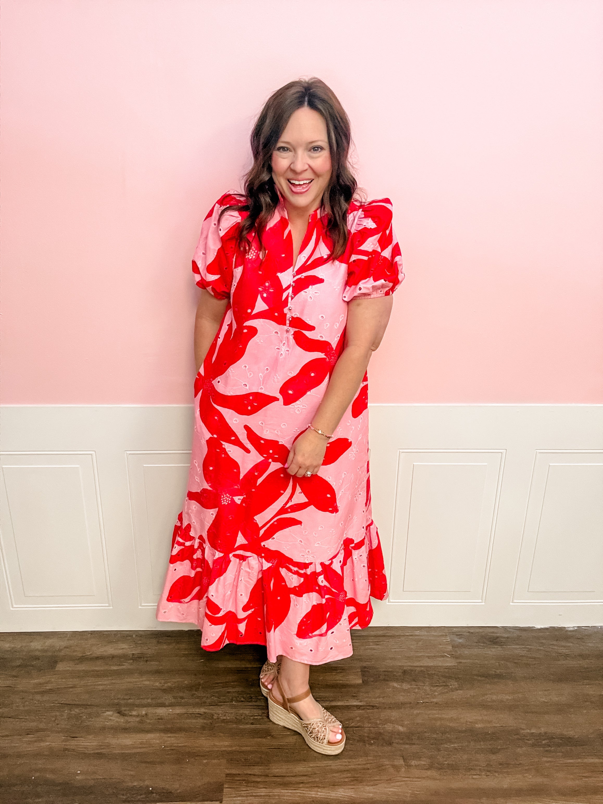 The Bold Bloom Eyelet Dress - Just a Small Town Girl