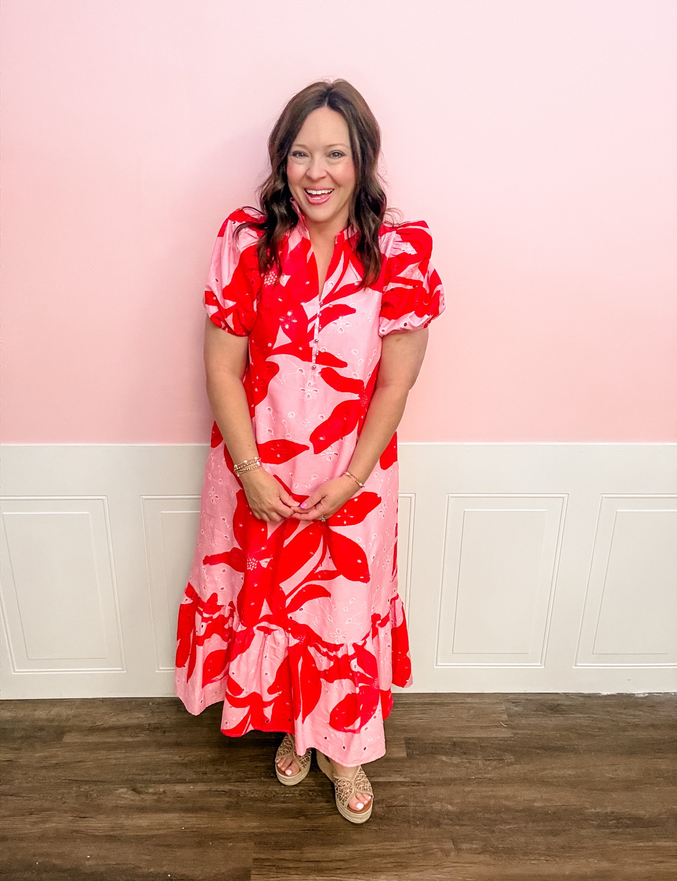 The Bold Bloom Eyelet Dress - Just a Small Town Girl