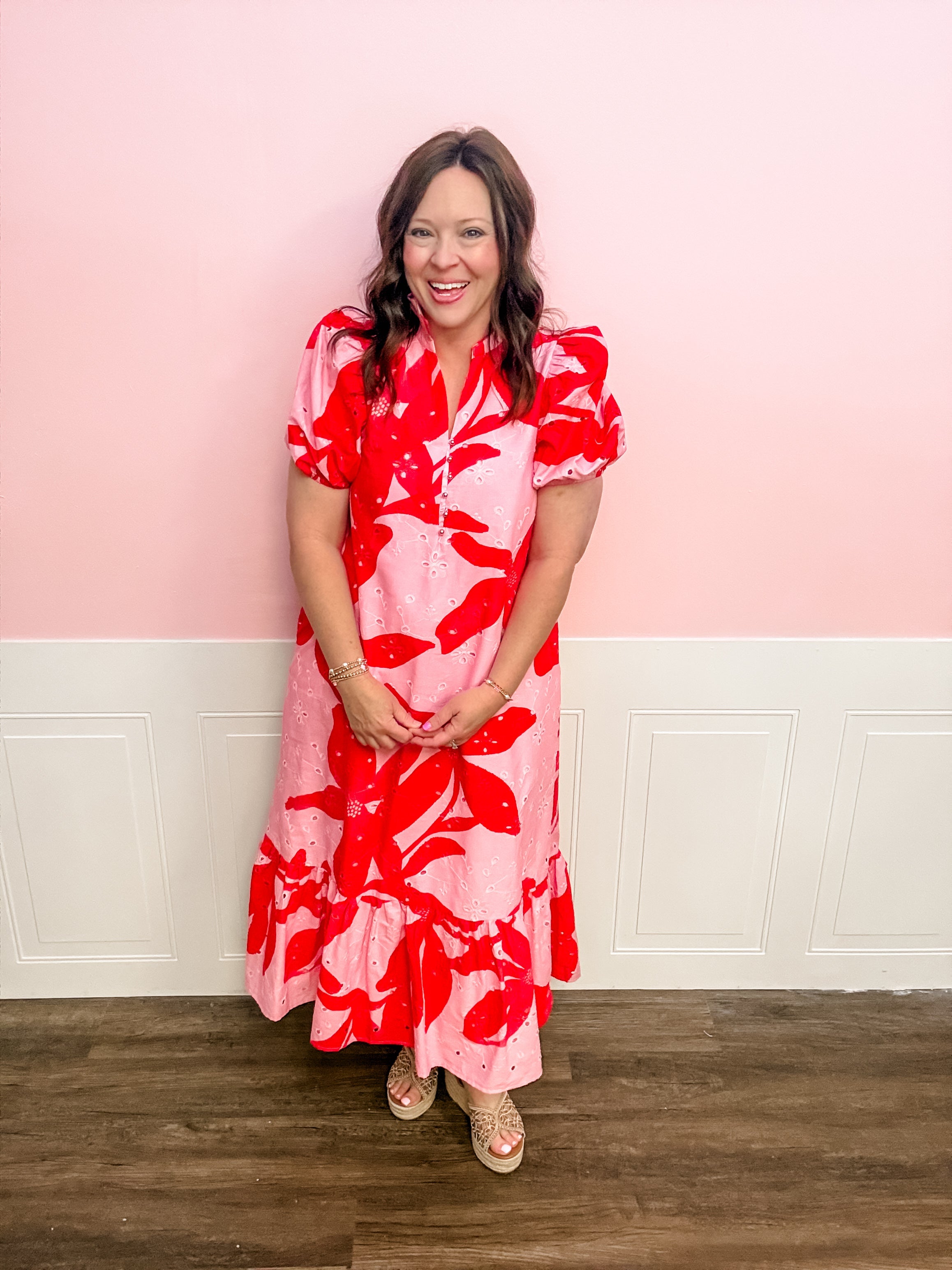 The Bold Bloom Eyelet Dress - Just a Small Town Girl