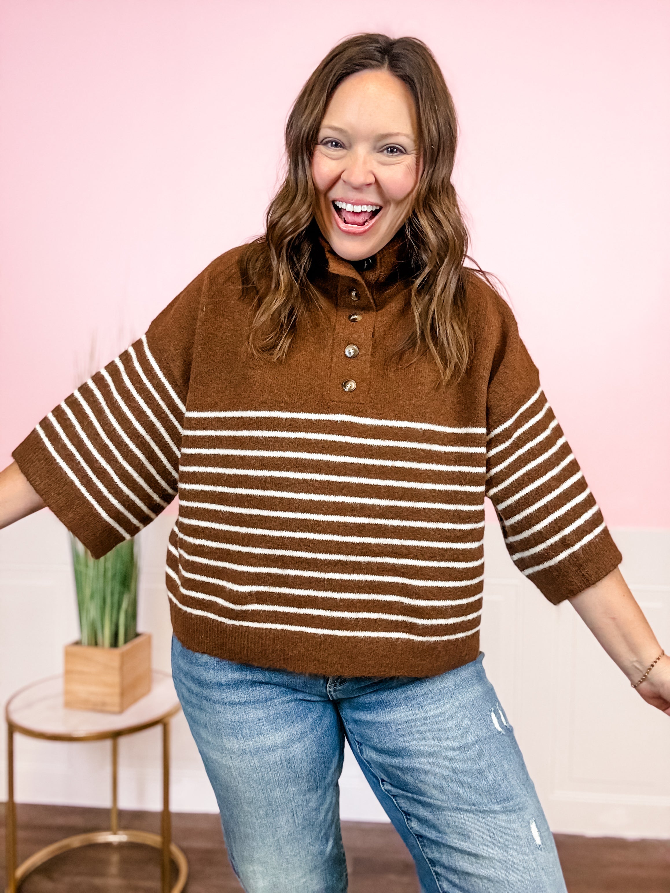 The Campfire Stripe Pullover - Just a Small Town Girl