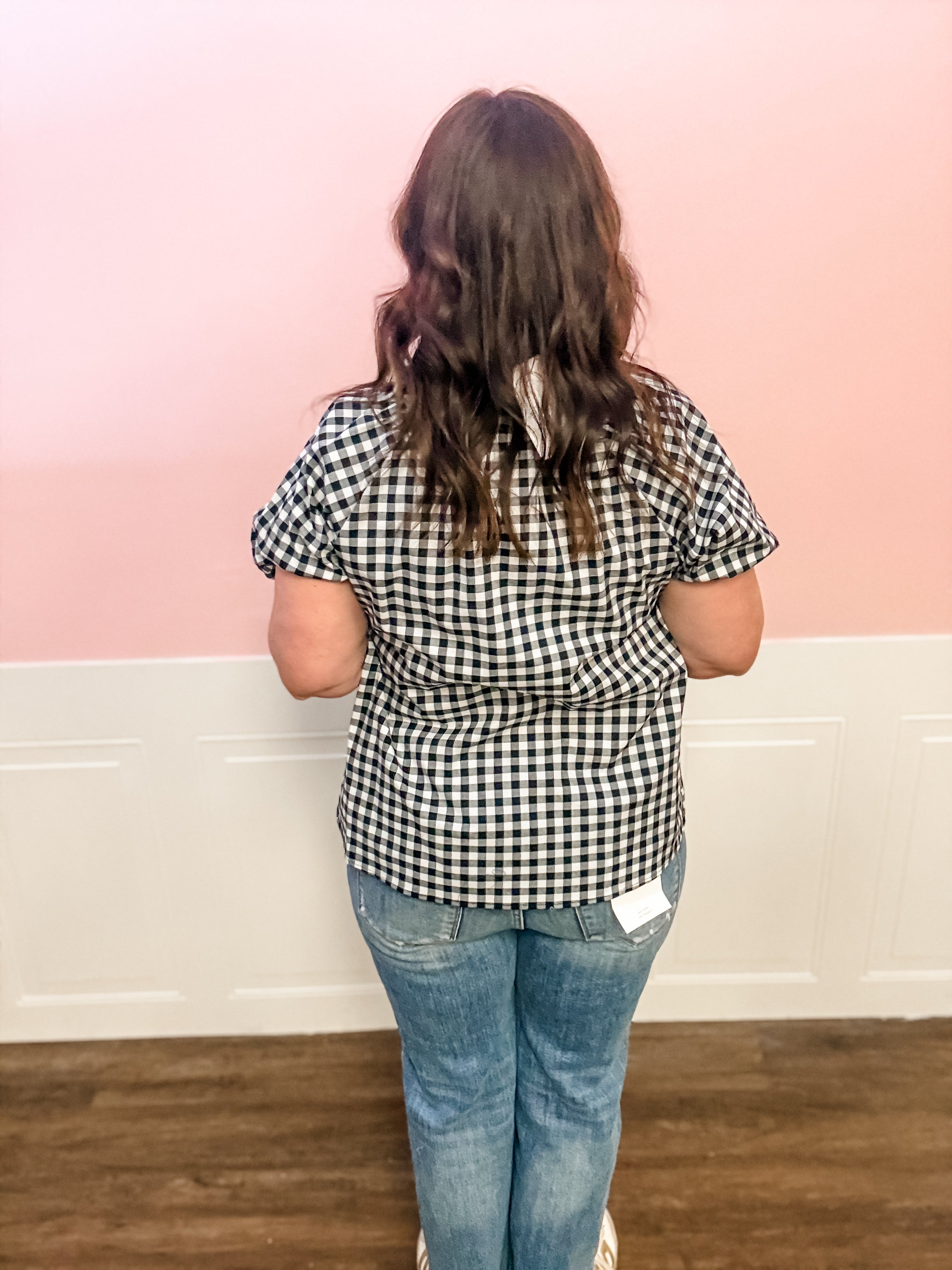 The Checkmate Charm Blouse - Just a Small Town Girl