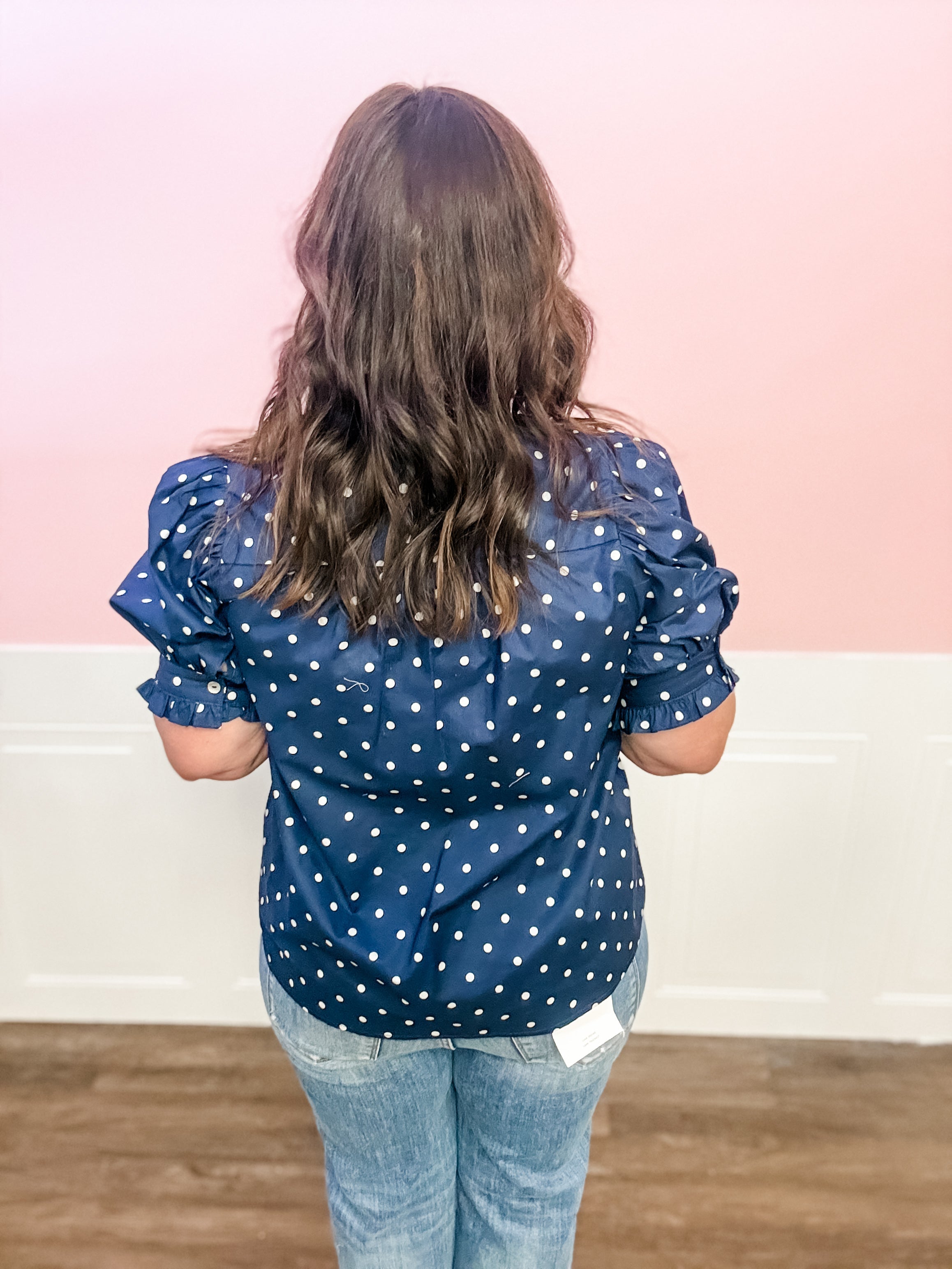 The Classic Confidence Polka Dot Blouse - Just a Small Town Girl