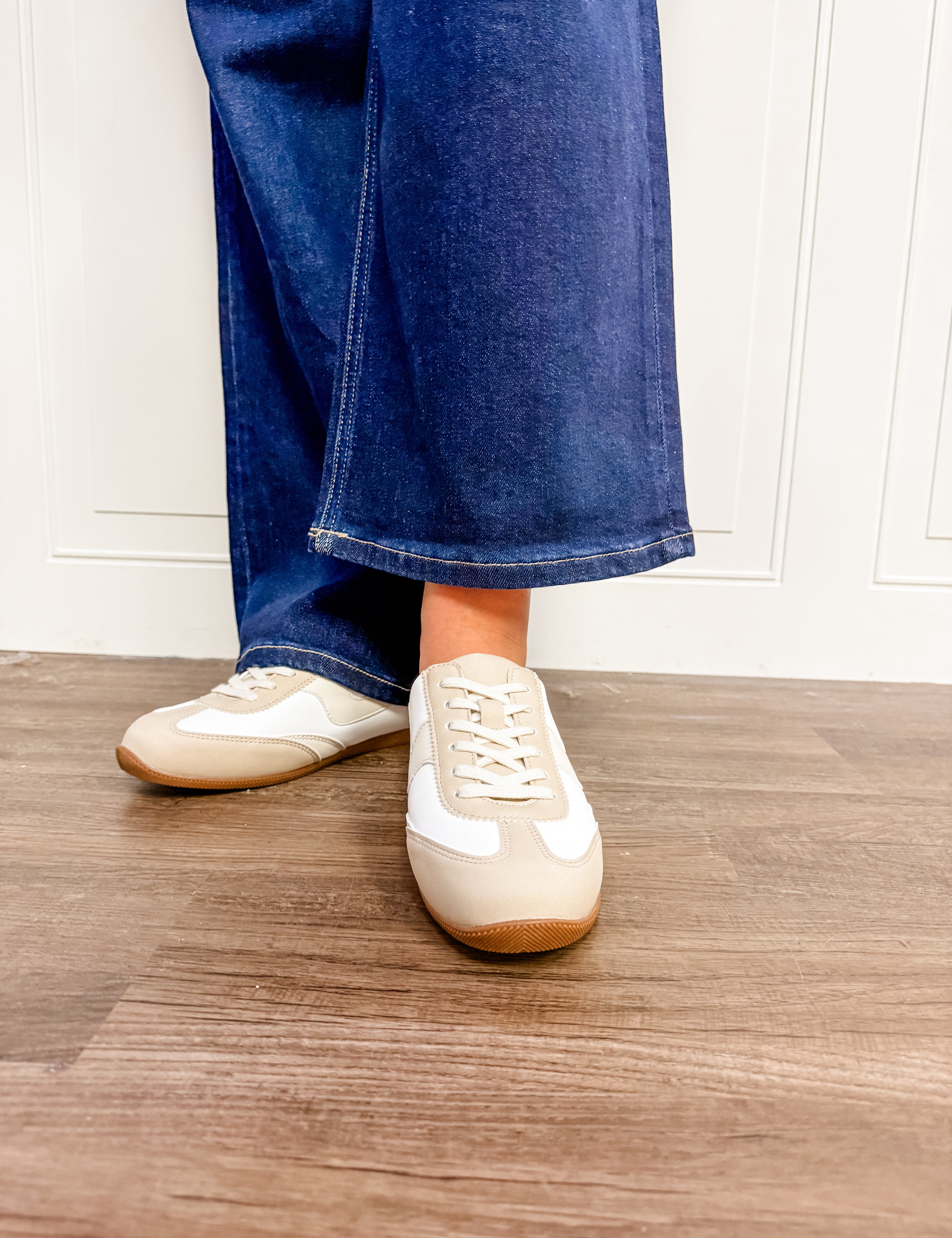 The Everyday Neutral Lace Sneaker Mule - Just a Small Town Girl