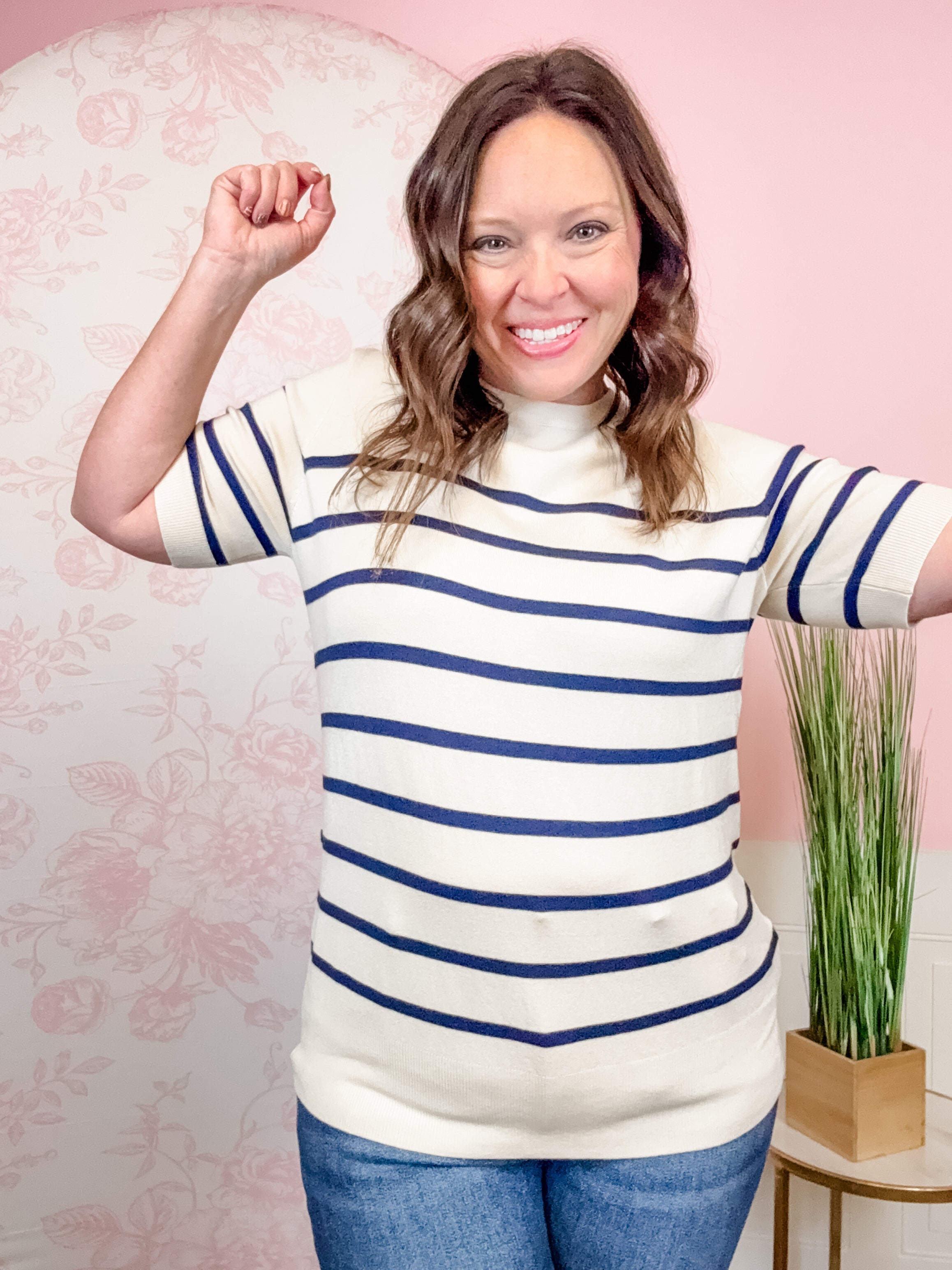 The Everyday Stripe Sweater — Navy - Just a Small Town Girl