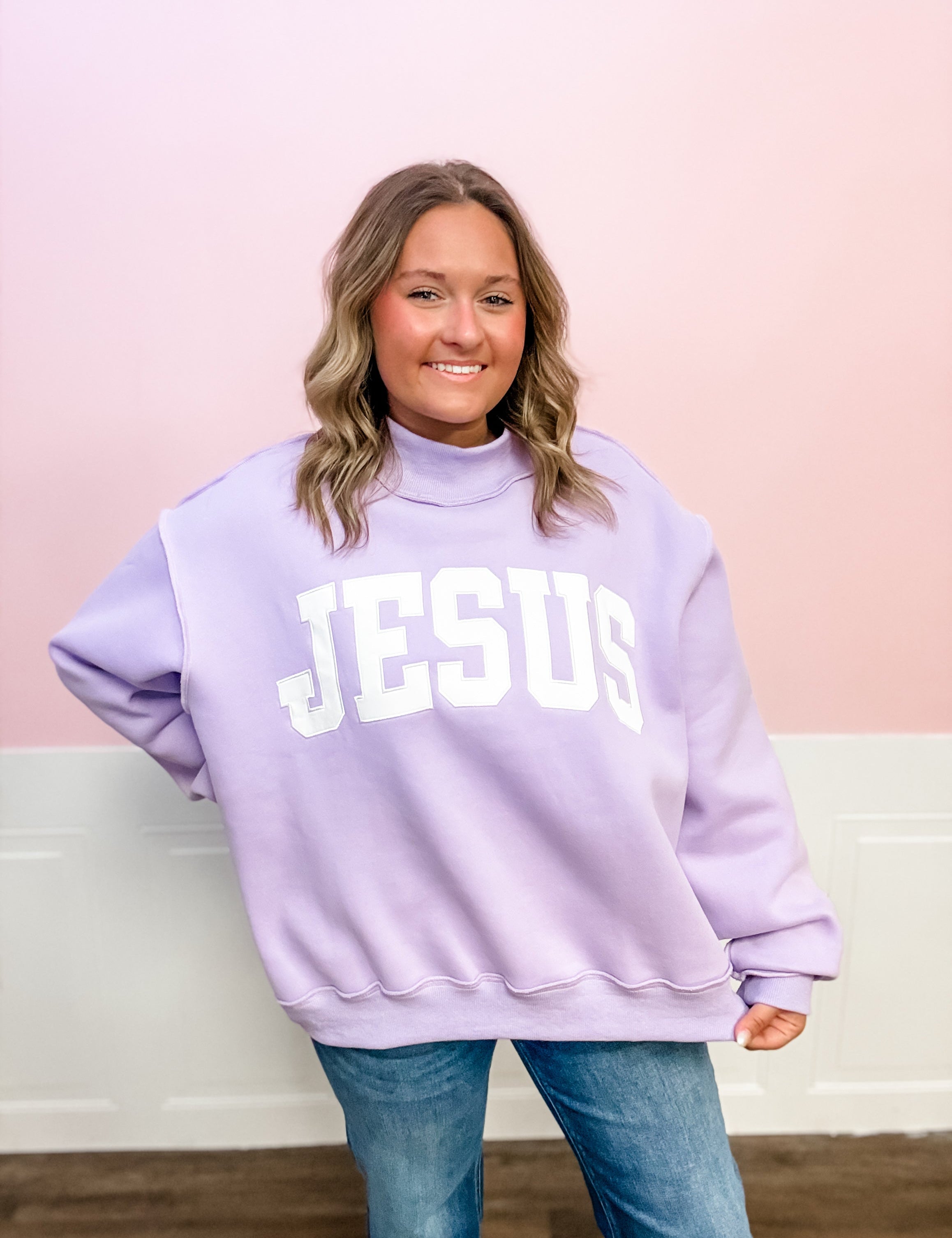 The Faith Over Everything Mock Neck Sweatshirt - Just a Small Town Girl