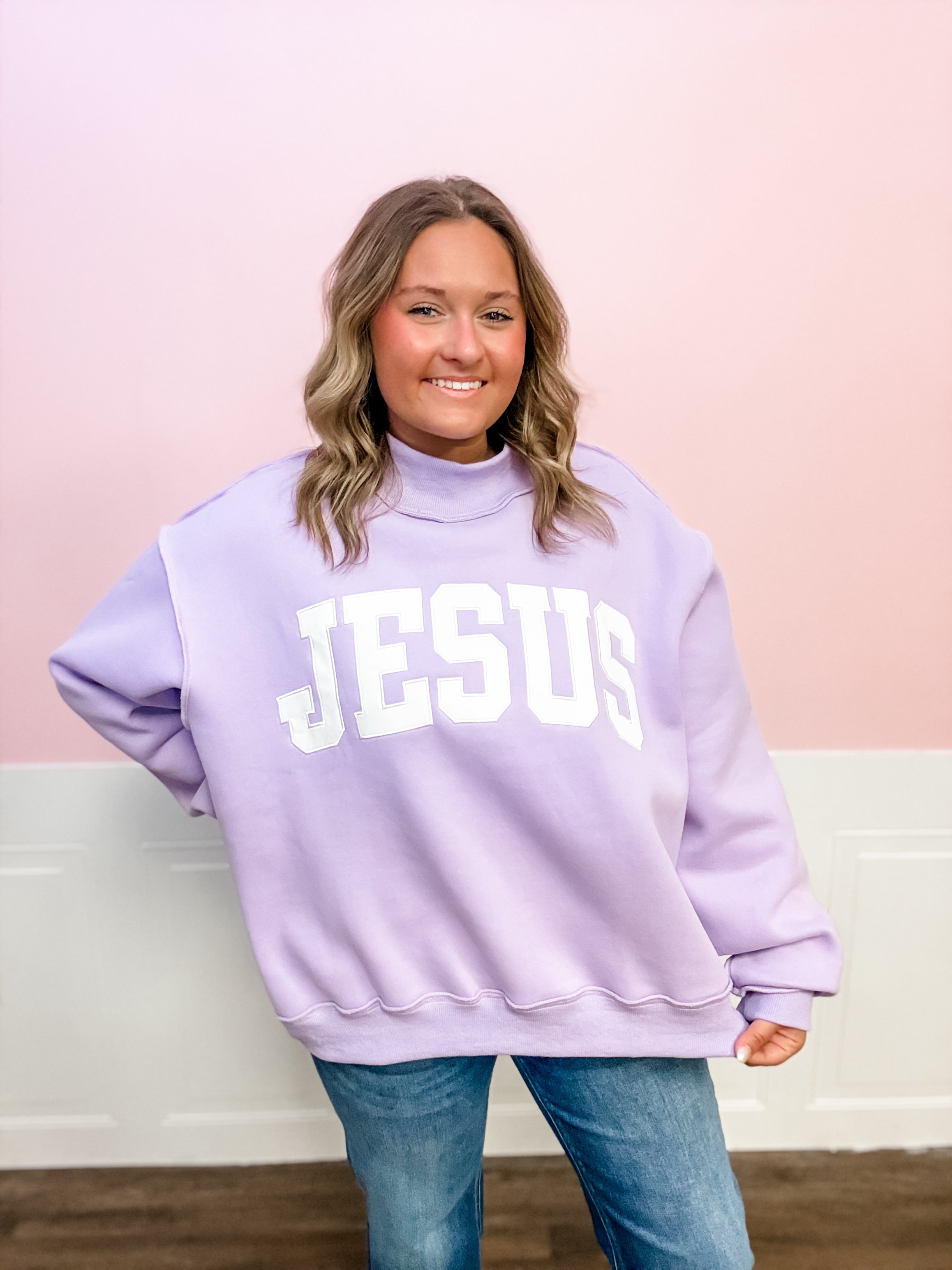 The Faith Over Everything Mock Neck Sweatshirt - Just a Small Town Girl