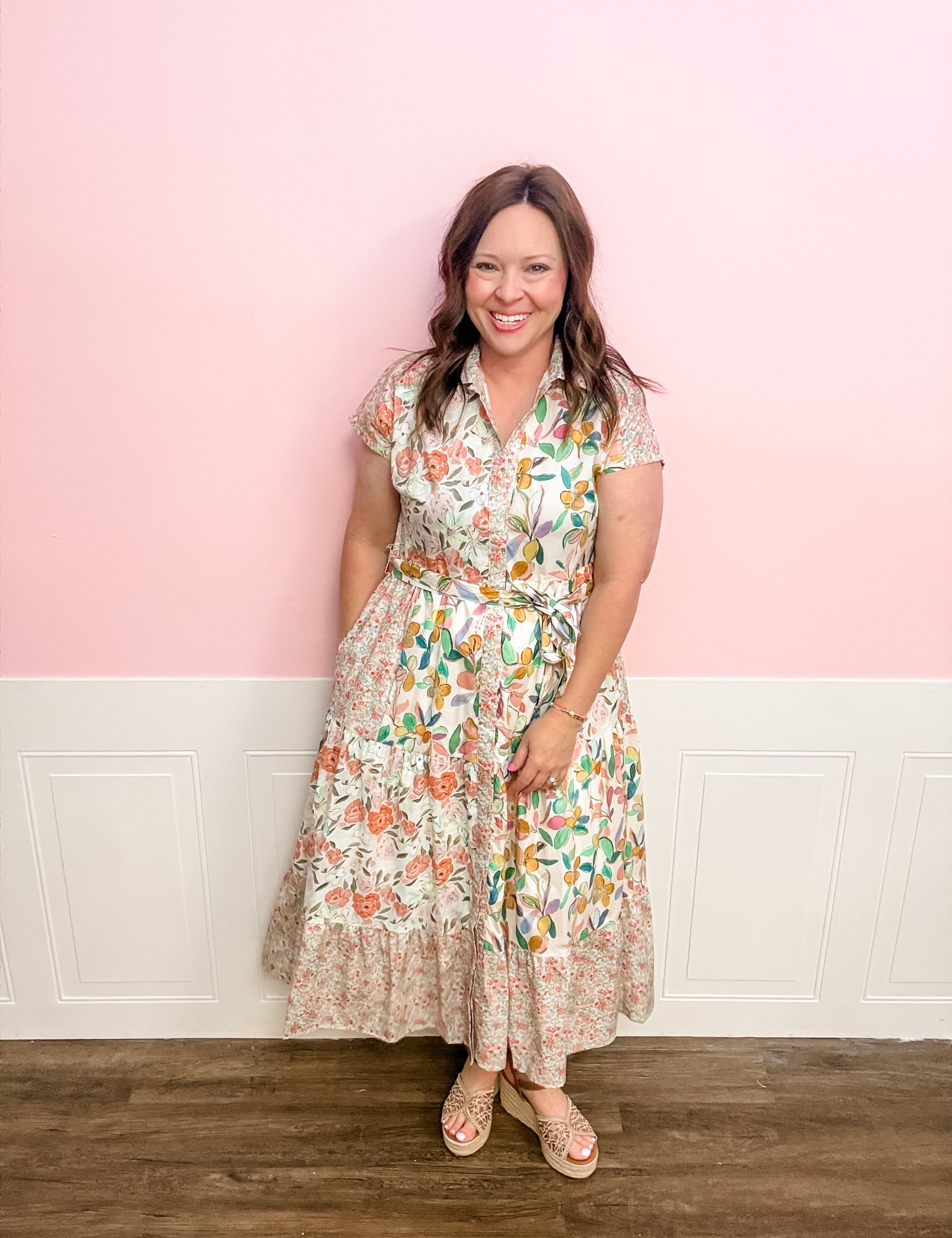 The Garden Party Patchwork Midi Dress - Just a Small Town Girl