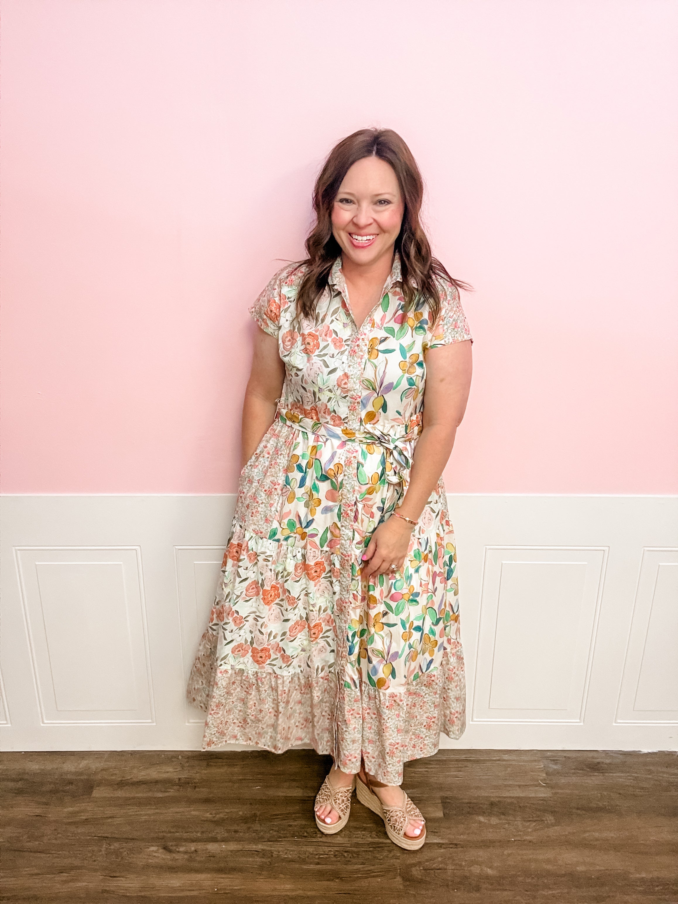 The Garden Party Patchwork Midi Dress - Just a Small Town Girl