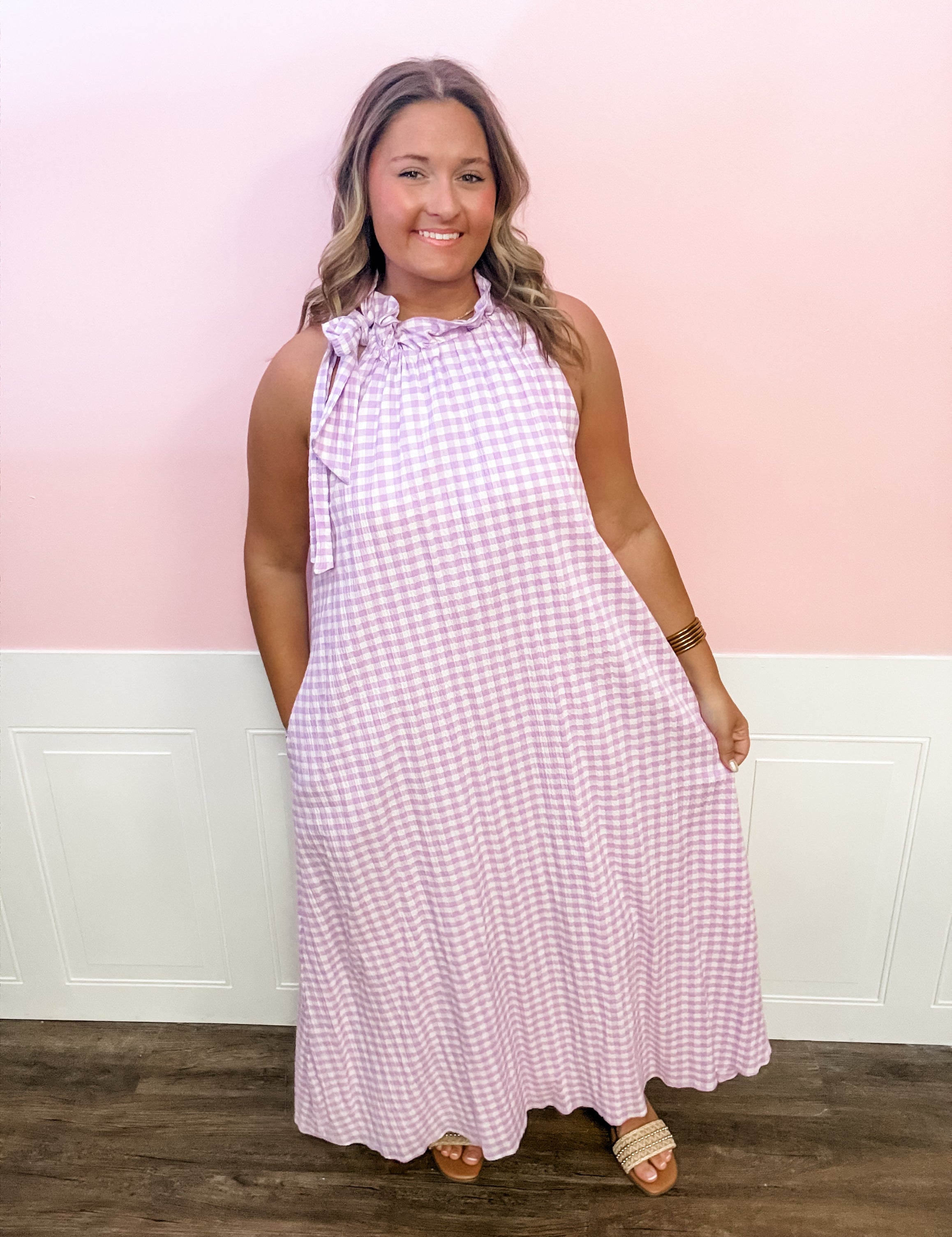 The Lavender Picnic Gingham Maxi Dress - Just a Small Town Girl