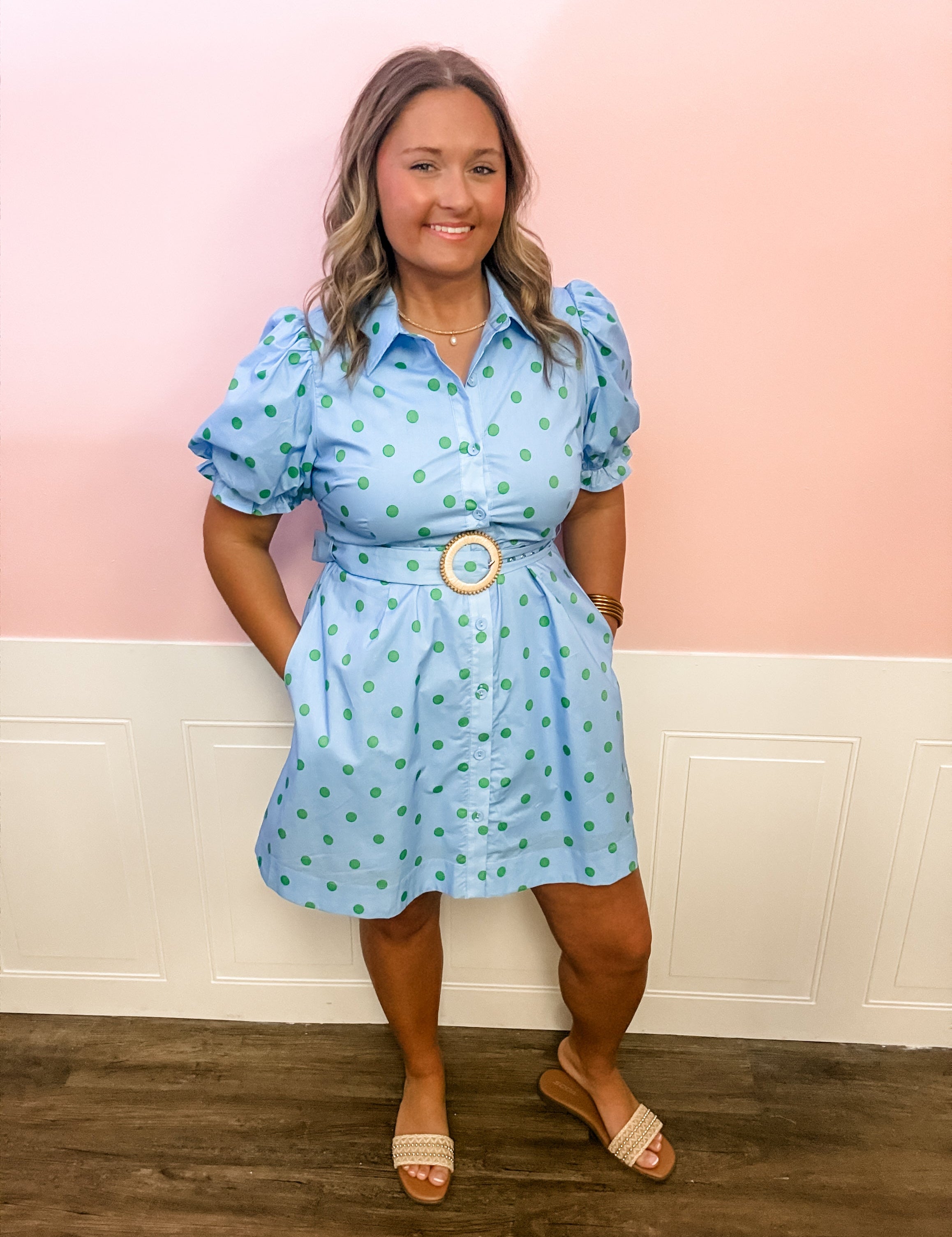 The Lucky Charm Dot Dress - Just a Small Town Girl