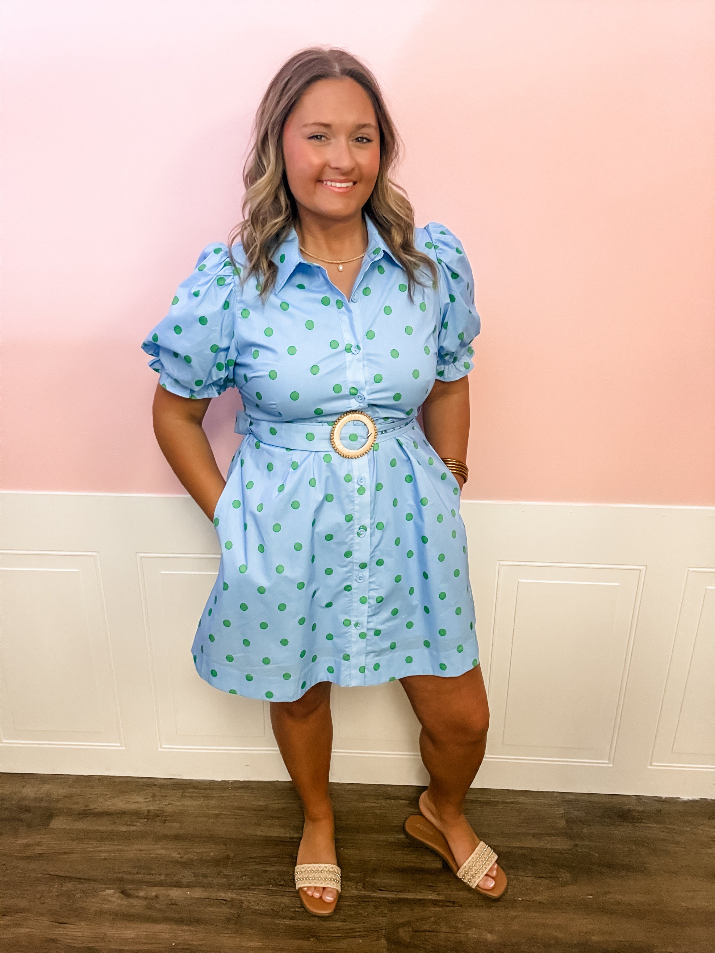 The Lucky Charm Dot Dress - Just a Small Town Girl