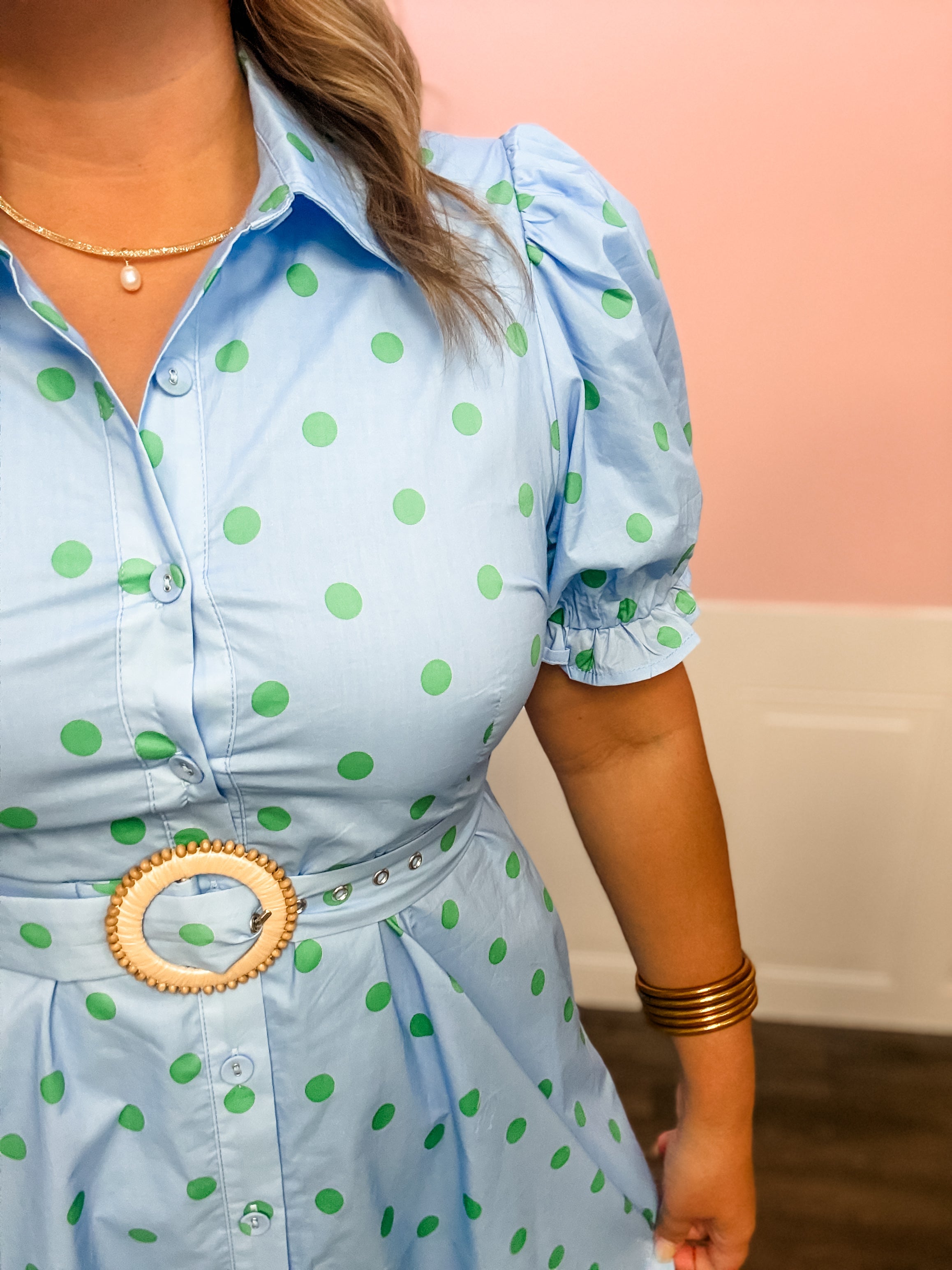 The Lucky Charm Dot Dress - Just a Small Town Girl