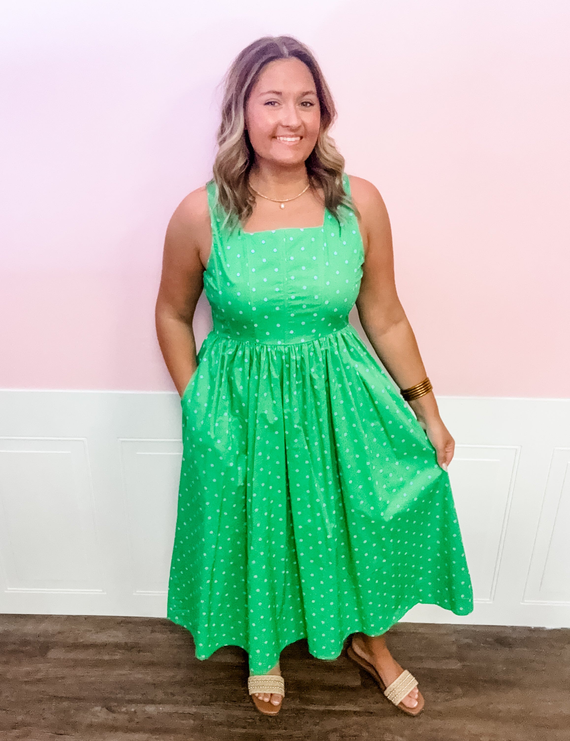 The Lucky Charm Polka Dot Maxi Dress - Just a Small Town Girl
